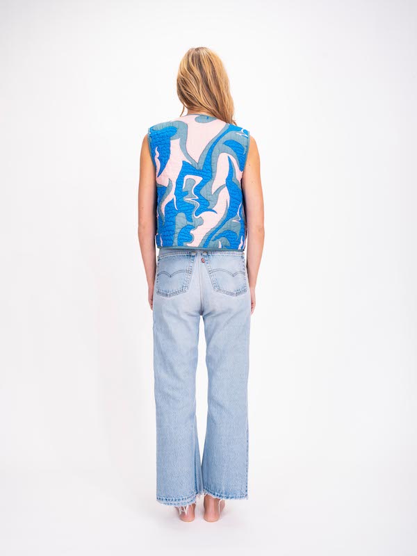 Boléro matelassé bleu Sukka