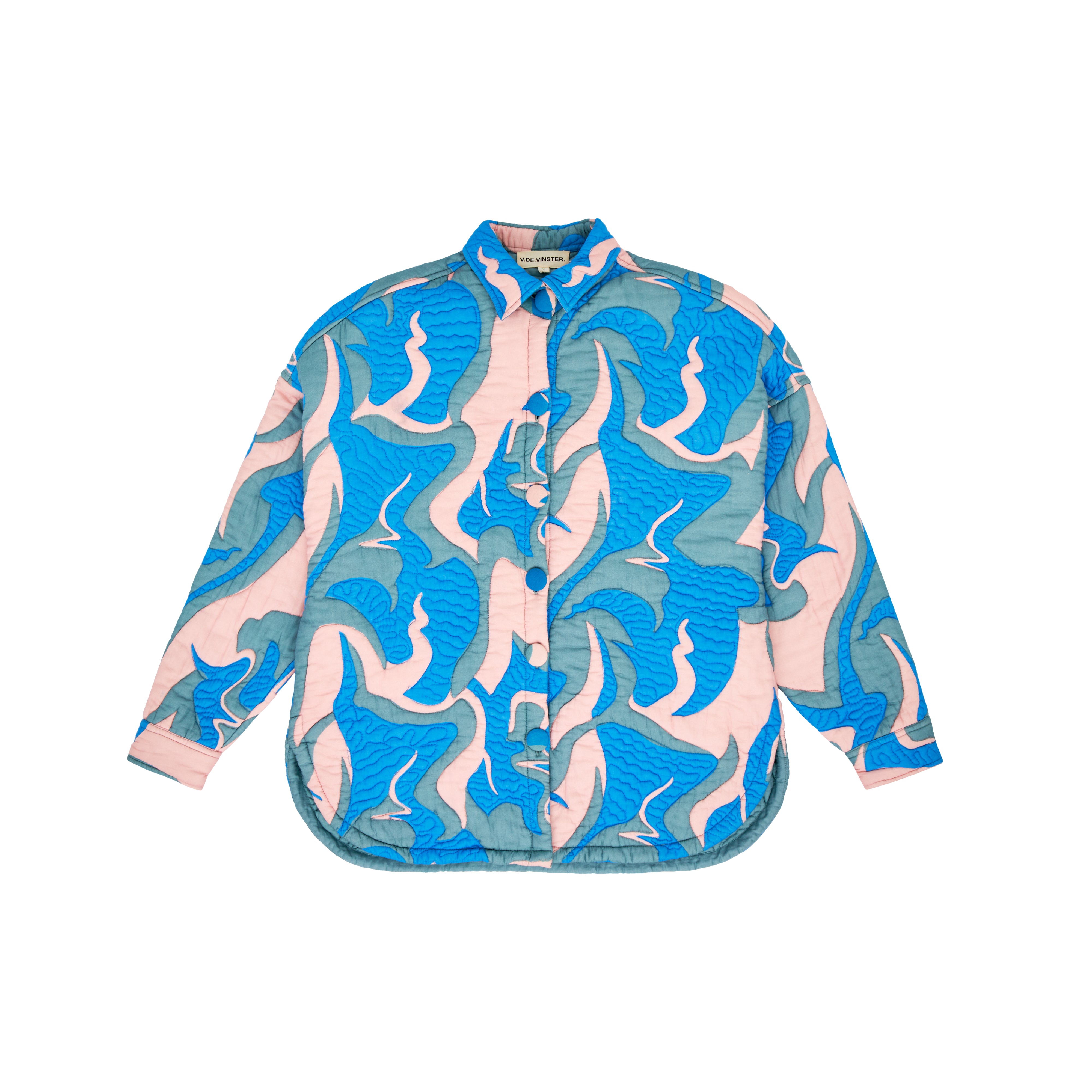 Sukka Blue Printed Quilted Overshirt