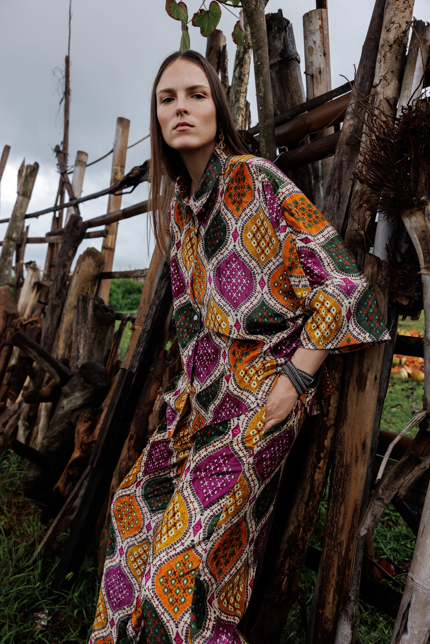 Pantalon velours imprimé TRUST