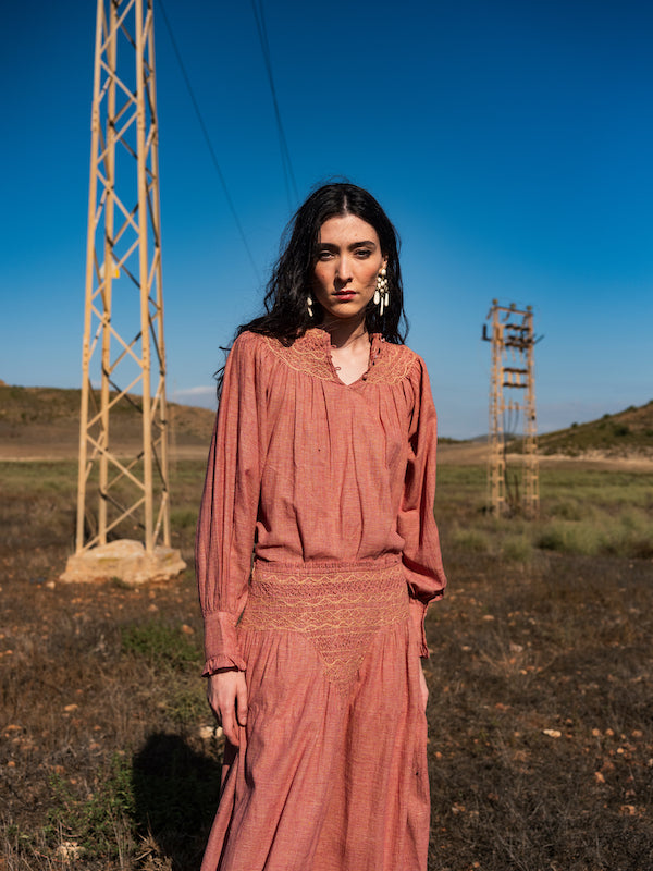 Blouse vieux rose bohème romantique Chloé