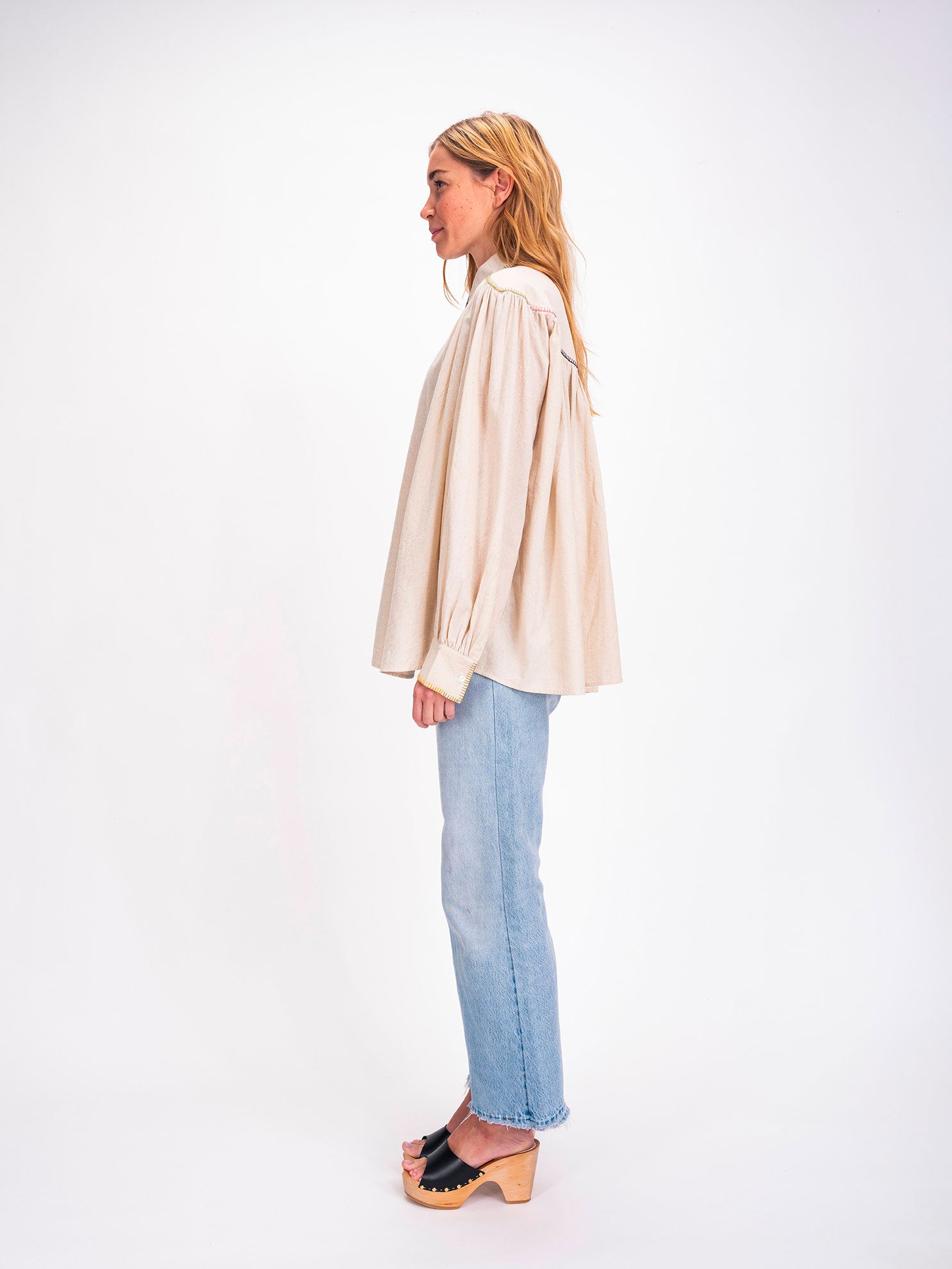 Pondicherry Cream Cotton Peacoat