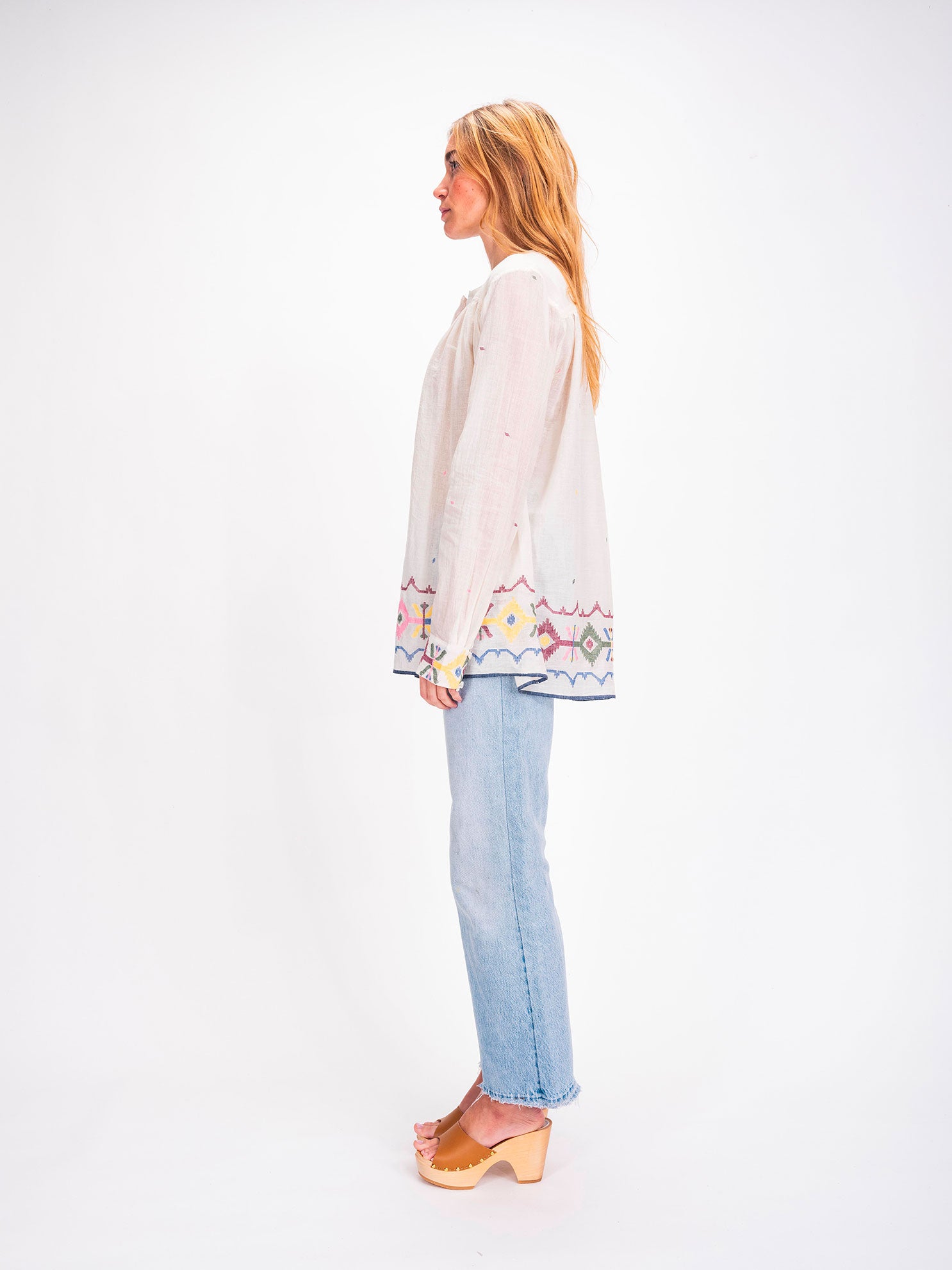 Blouse en voile de coton brodé Jamdeni