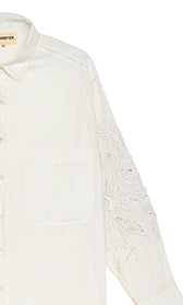 Robe longue blanche brodée coquillage Ogaan