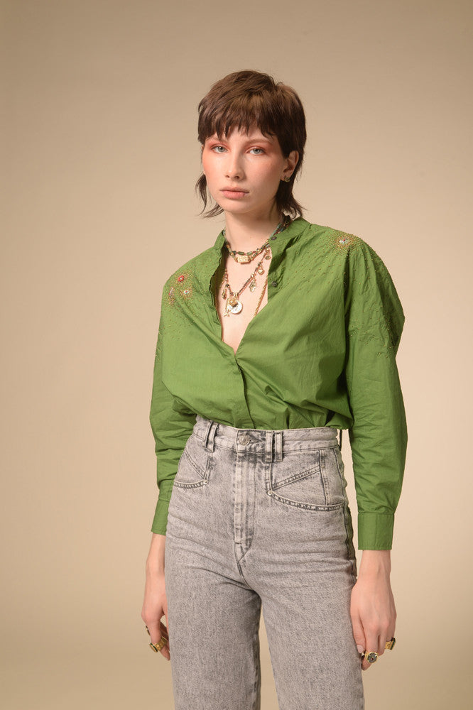 Chemise verte étoilée Star