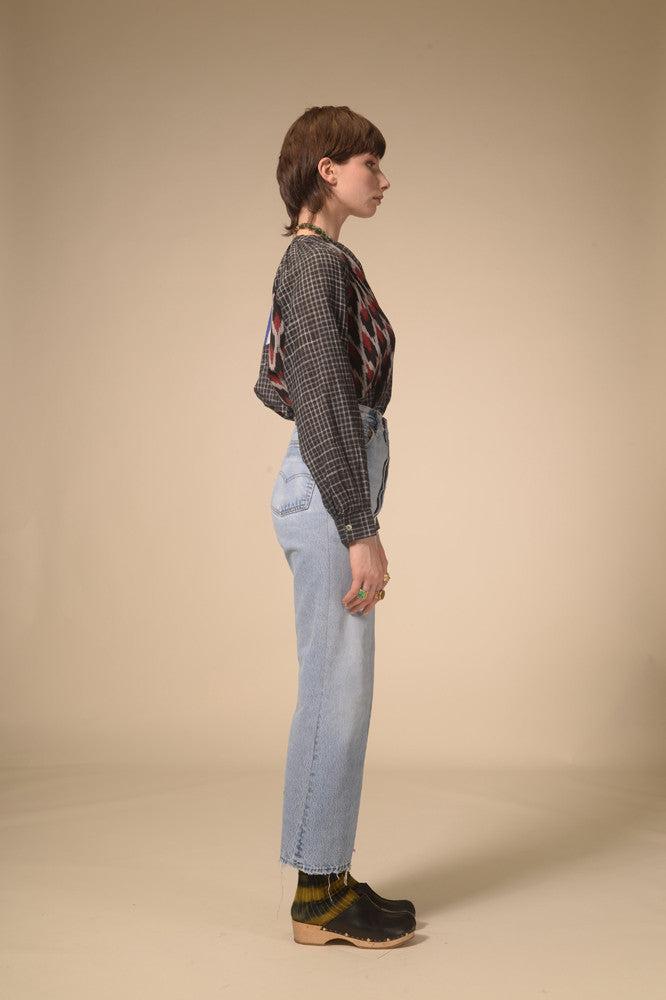 Ekam black patchwork blouse