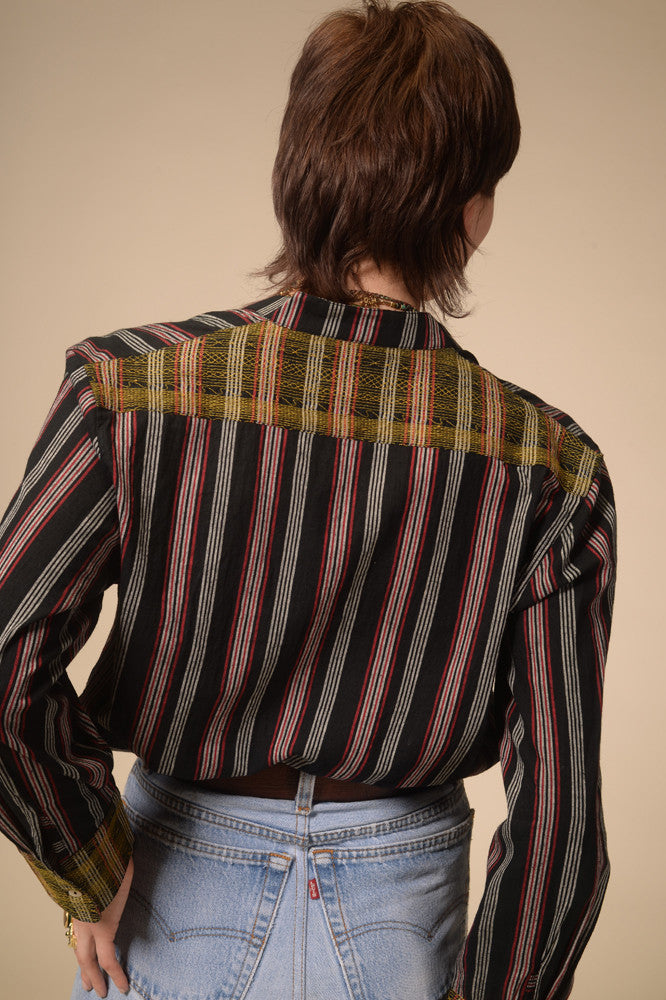 Chemise rayée noire Jil