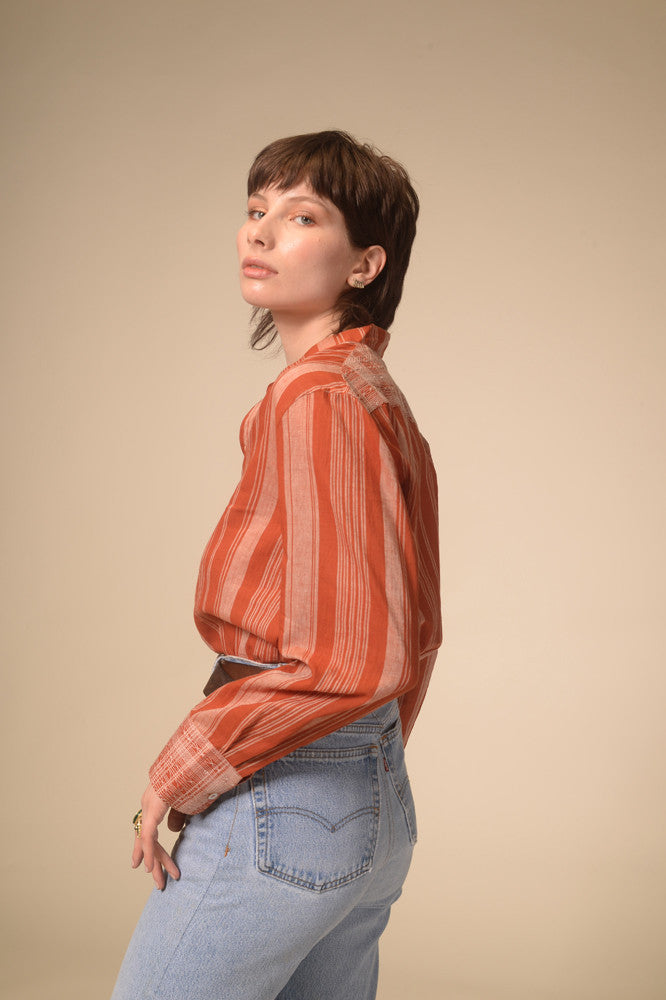 Chemise rayée terracotta Jil