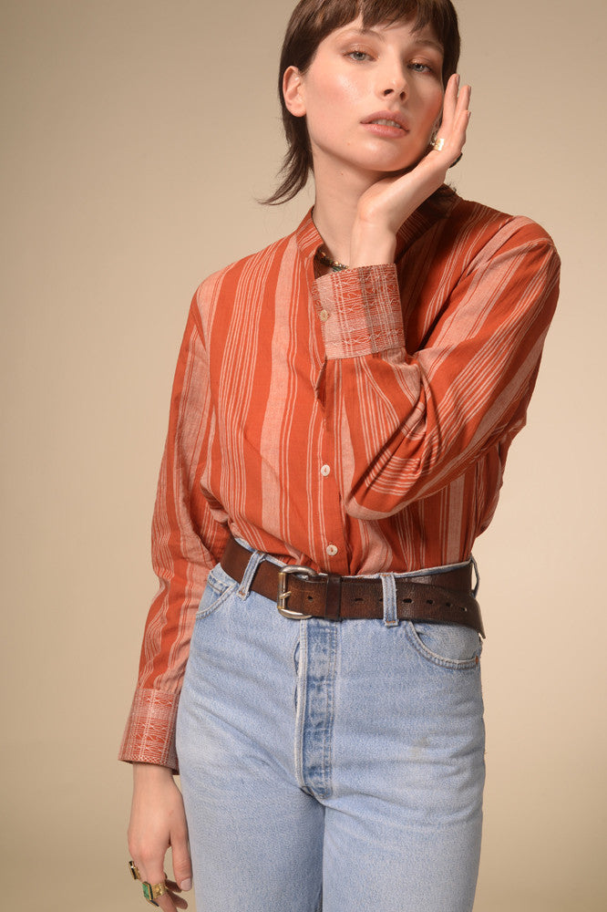 Chemise rayée terracotta Jil