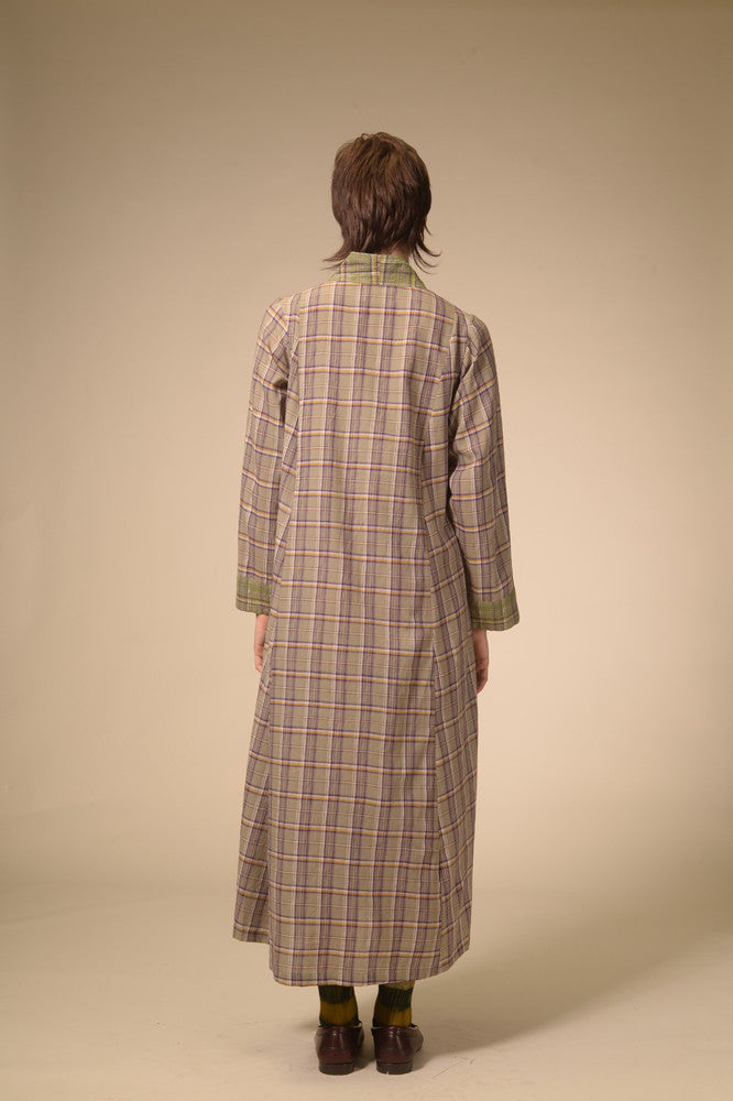 Robe longue tartan violet Jil