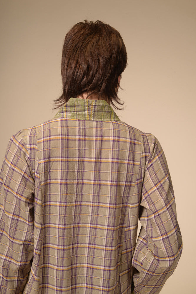 Robe longue tartan violet Jil