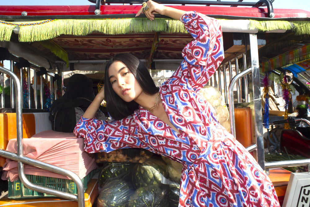 Robe imprimée ikat Rakhe