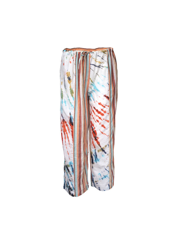 Pantalon multicolore orange Tie and Dye