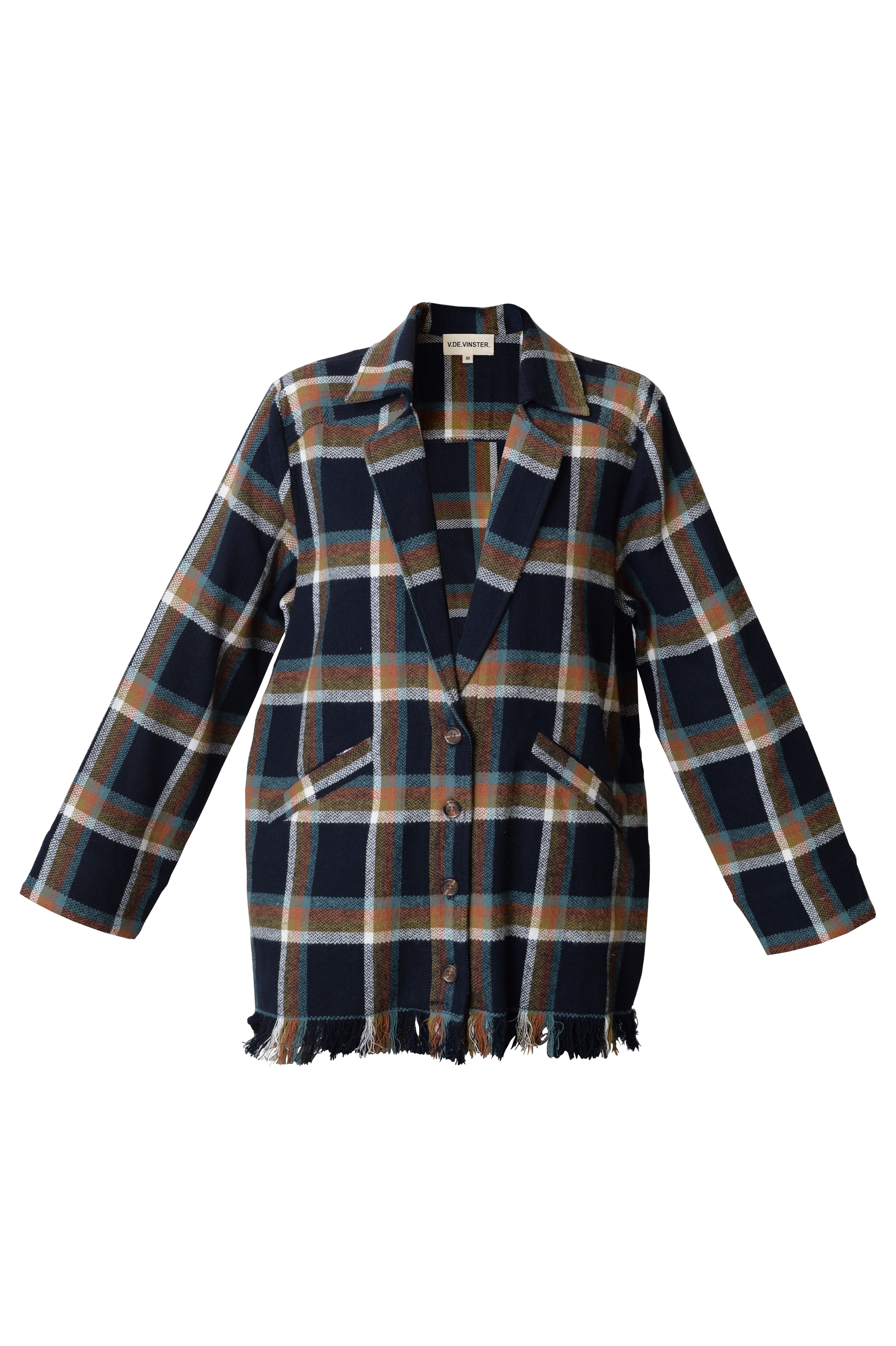 Surchemise en tartan noir Fringed