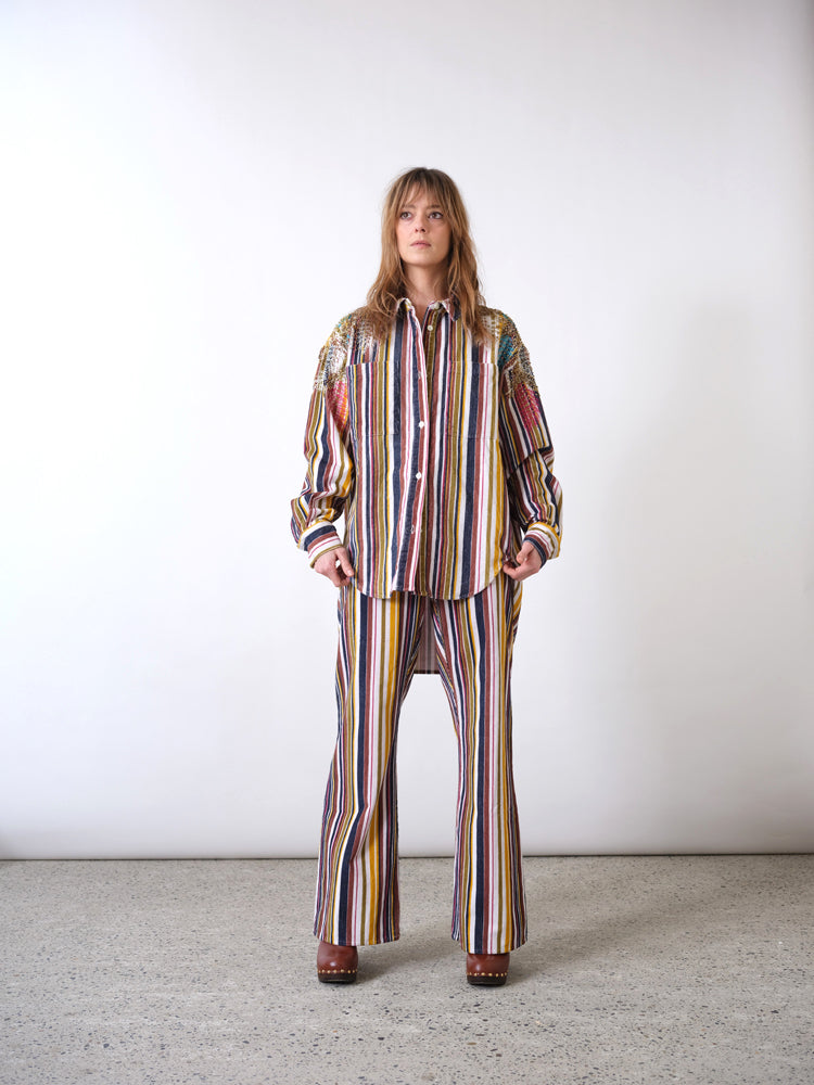 Embroidered Corduroy corduroy overshirt