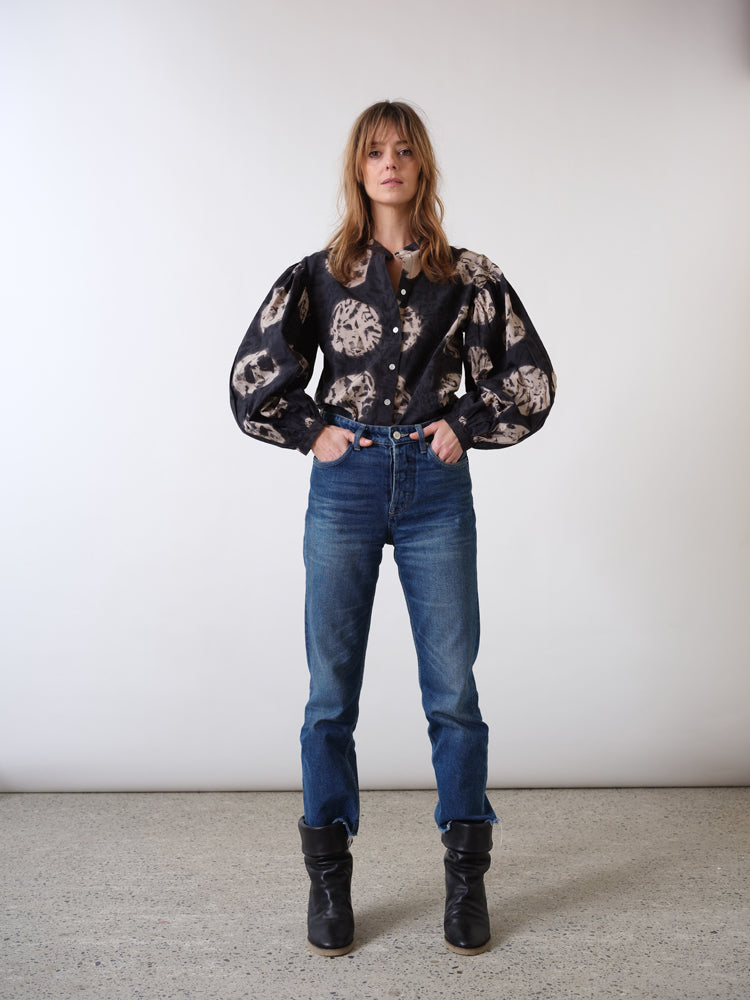 Soufiane black tie and dye shirt