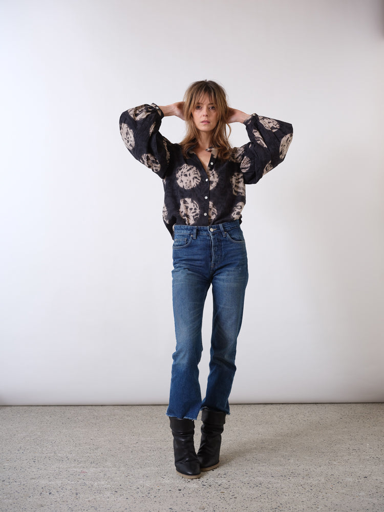 Soufiane black tie and dye shirt