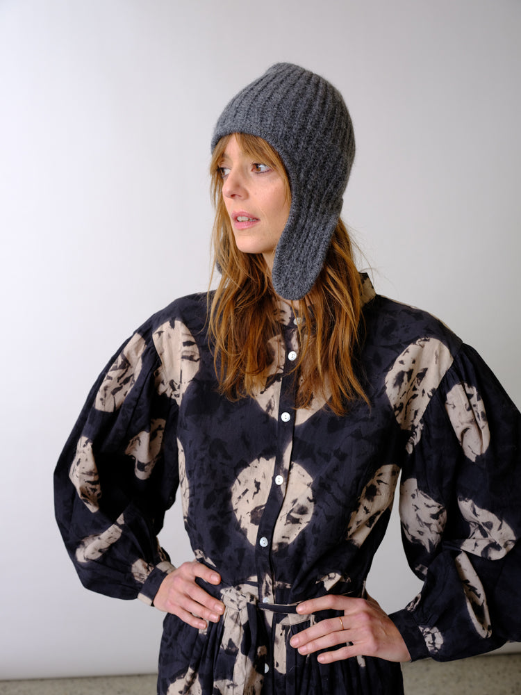 Robe longue tie and dye noir Soufiane