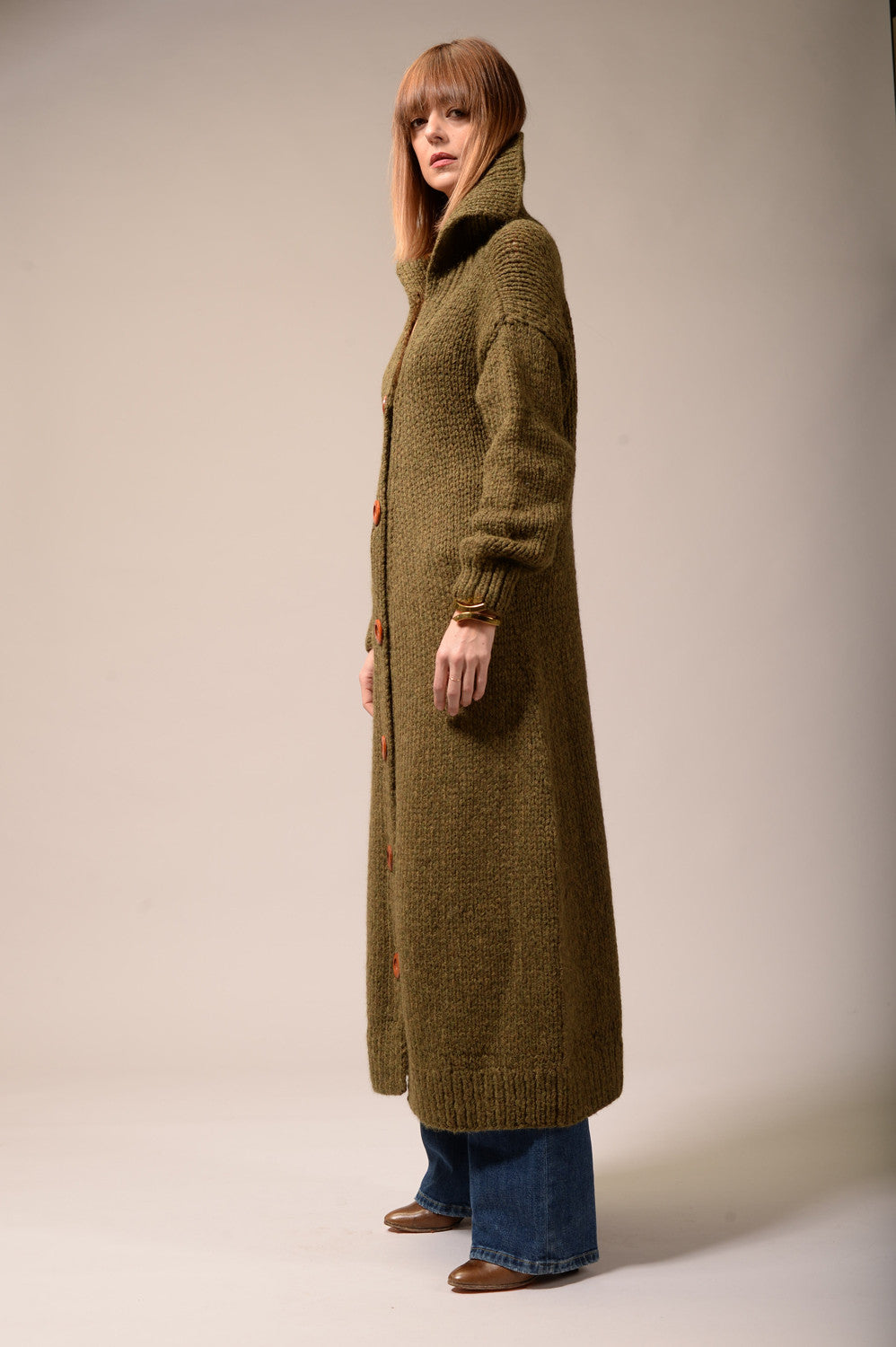 Manteau laine kaki Mars