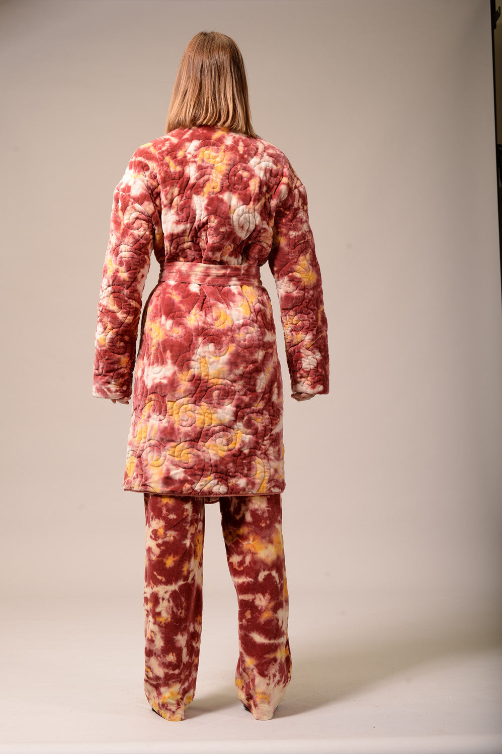 Manteau tie and dye rouge Sirvansa