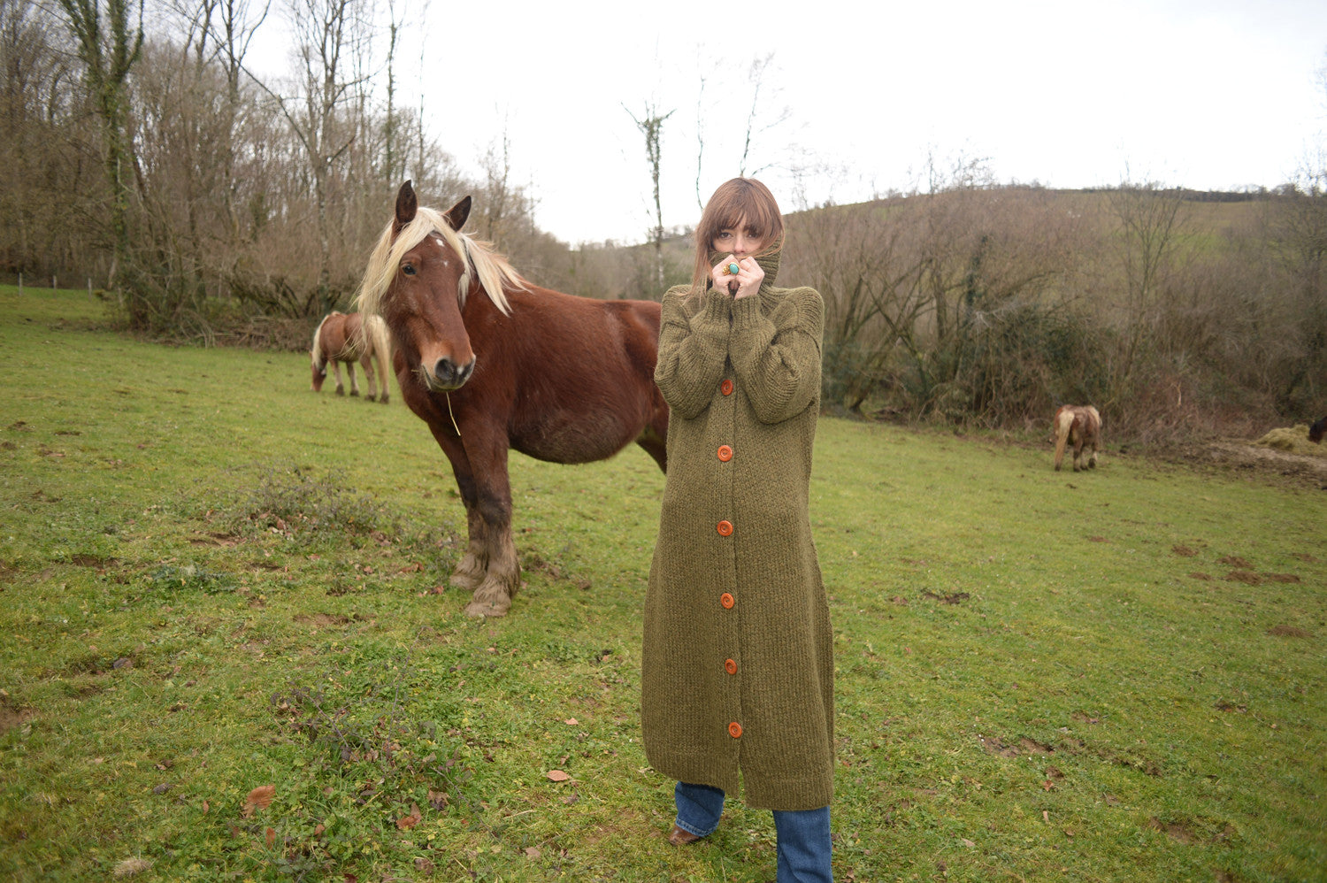 Manteau laine kaki Mars