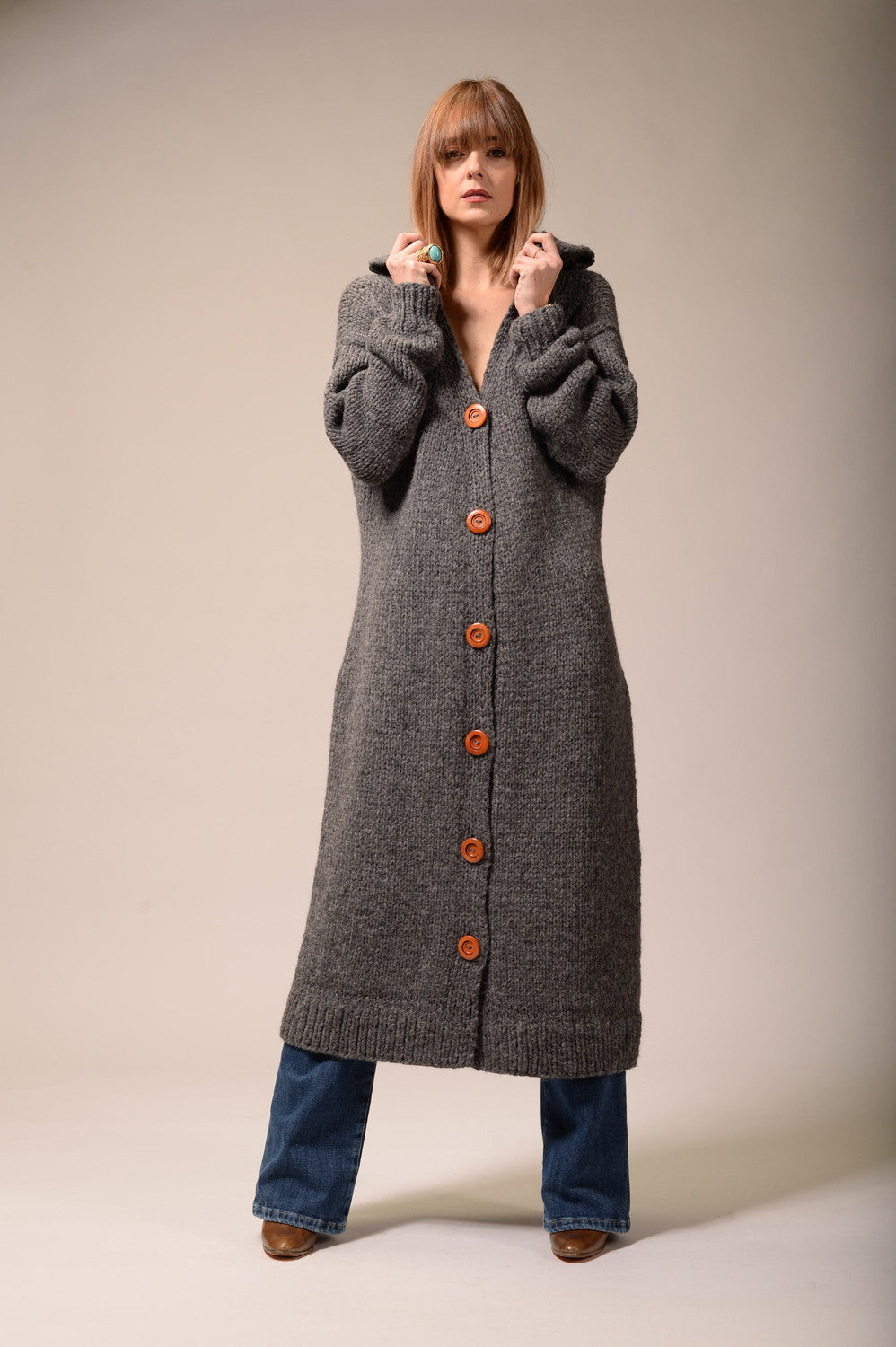 Manteau laine gris Mars