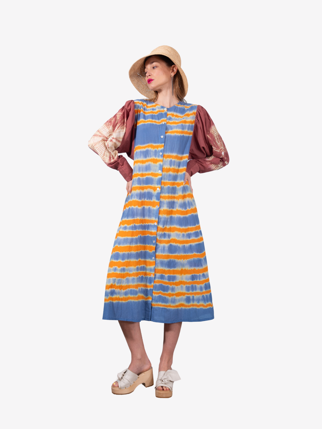 Robe tie and dye terracotta RAHI