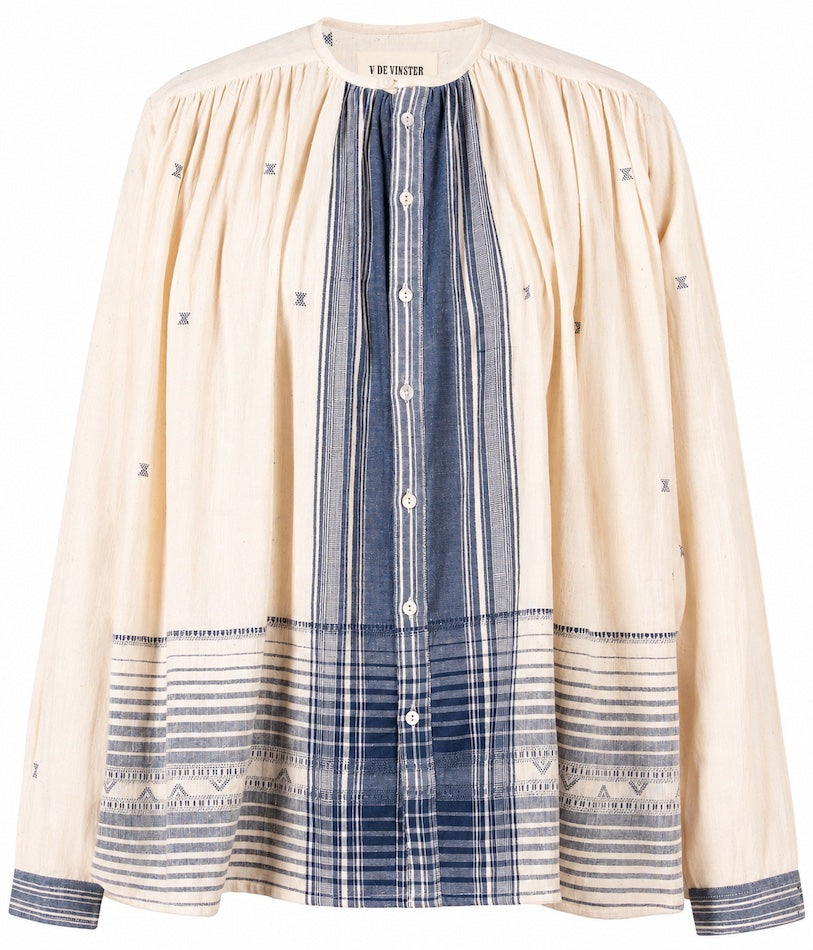 Chemise tissée bleue Ajmir
