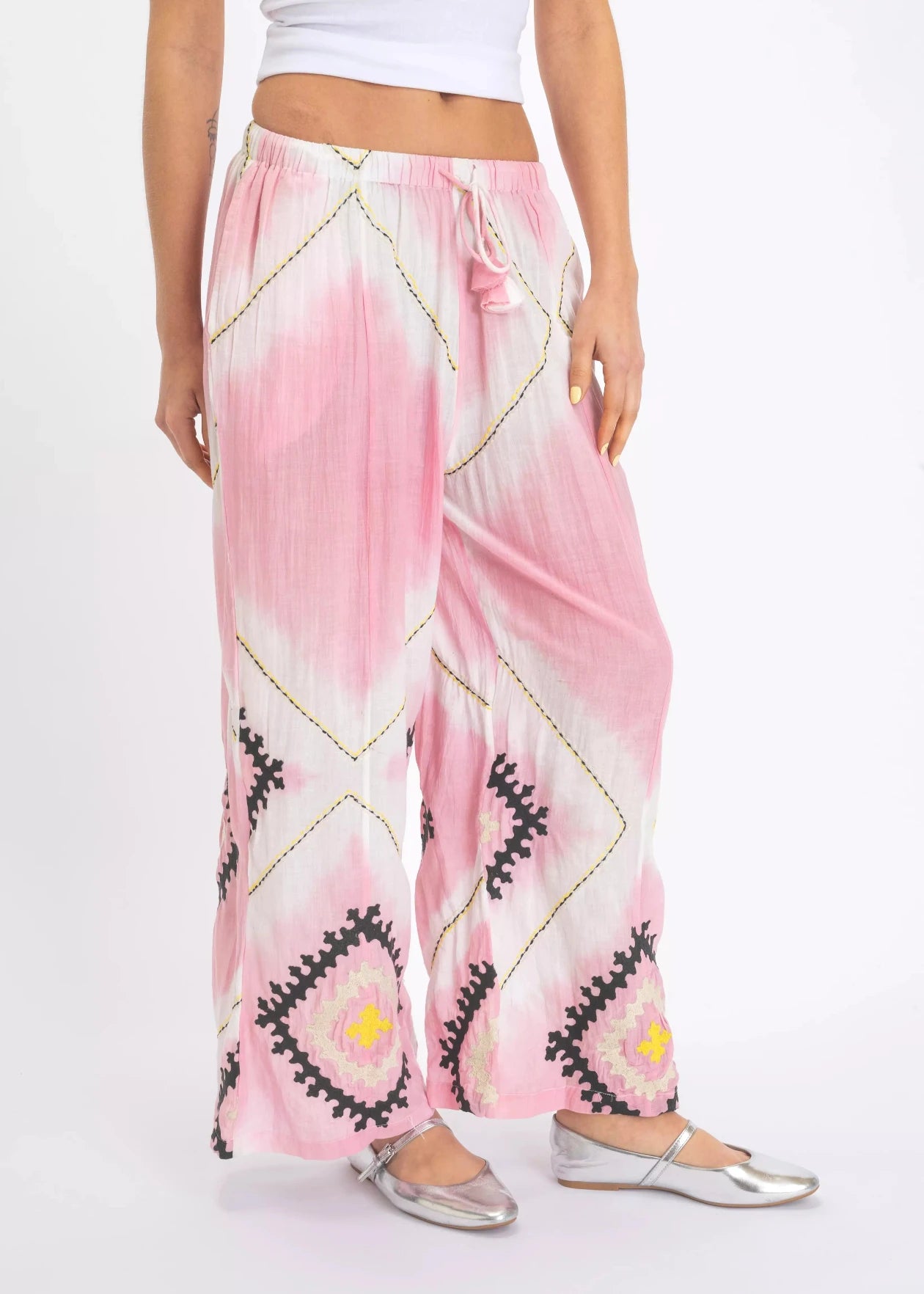 v de vinster pantalon rose tie and dye