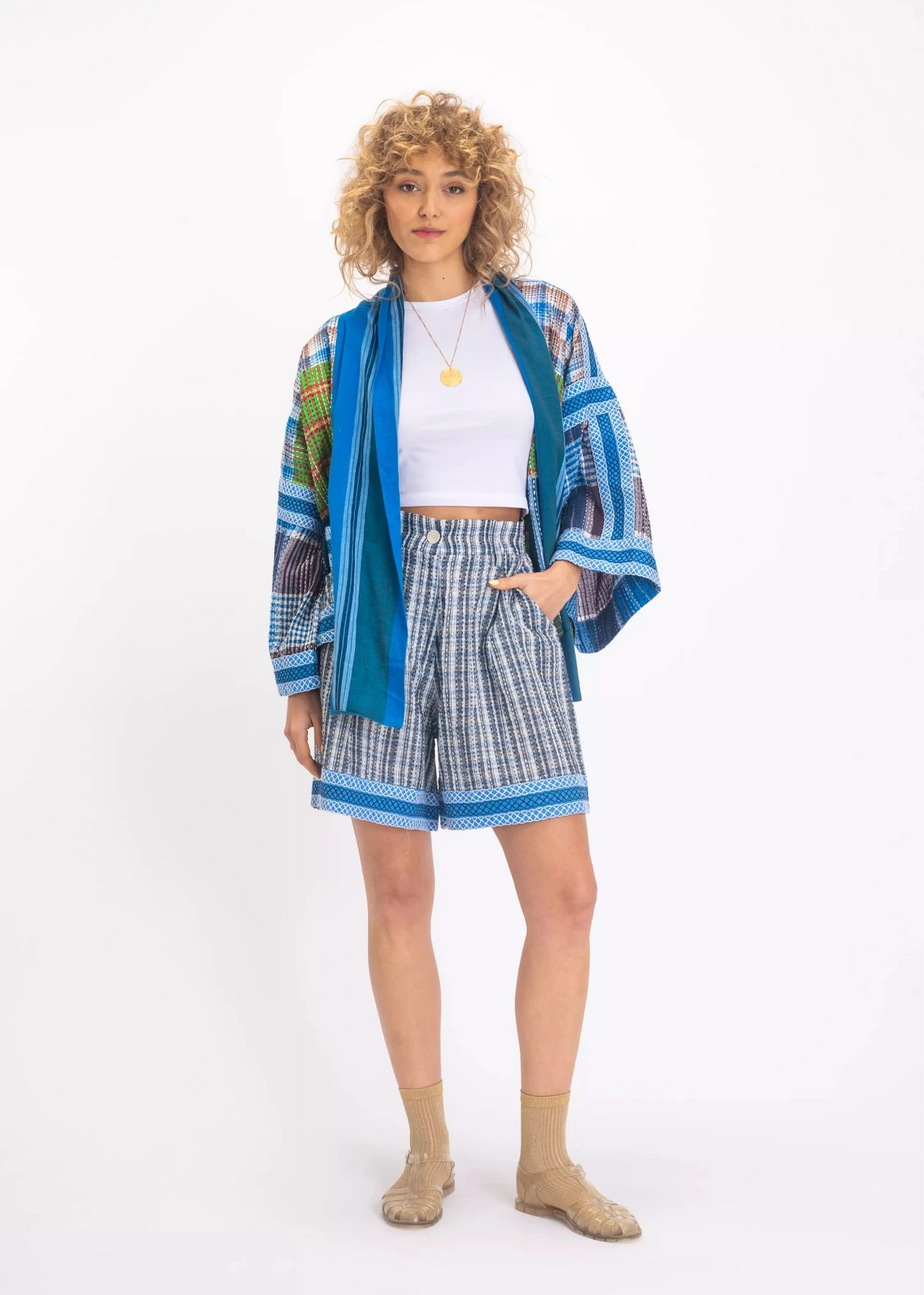 v de vinster kimono bleu ruera
