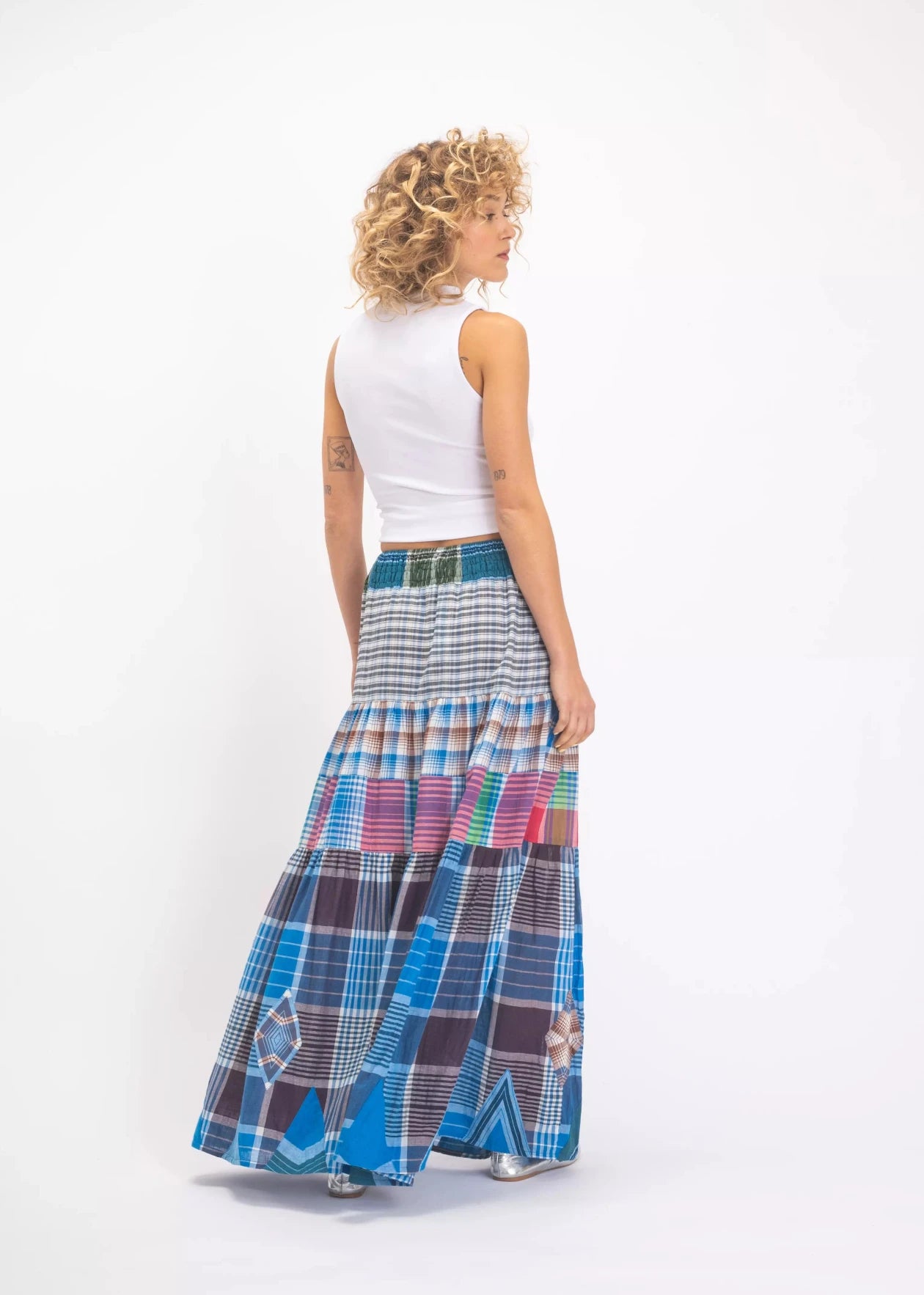 v de vinster jupe bleue