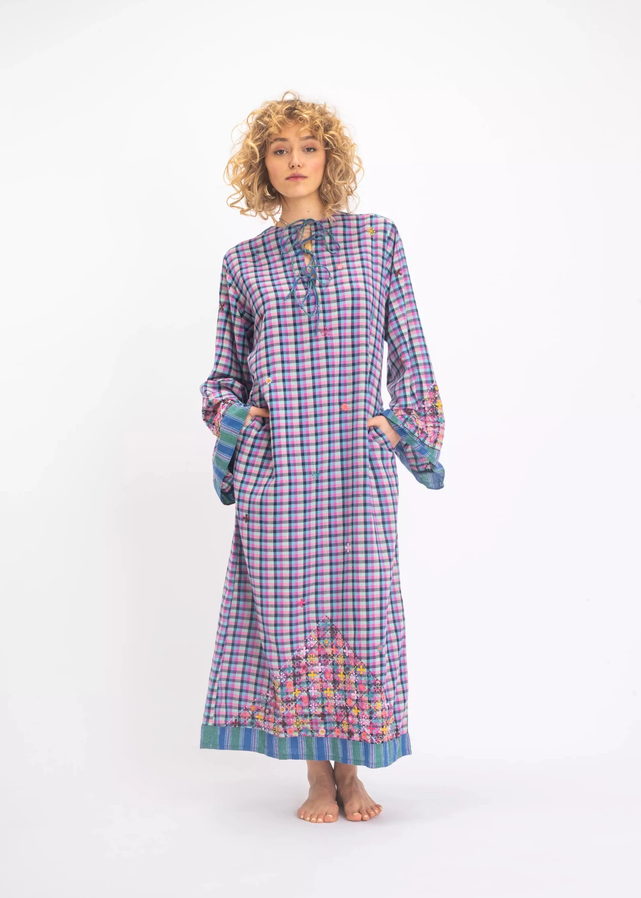 robe bleue v de vinster tartan