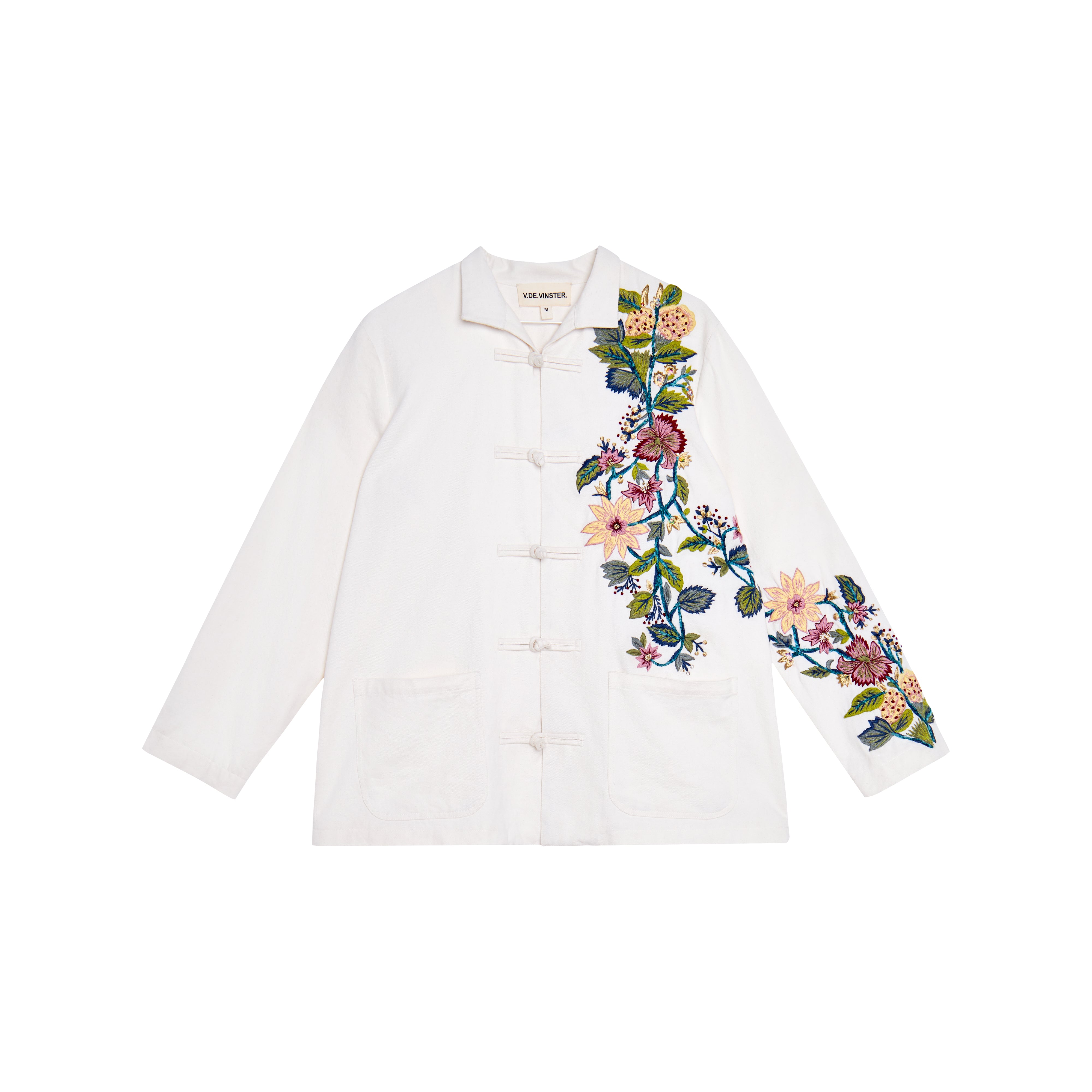 Veste en toile blanc brodée Bombay