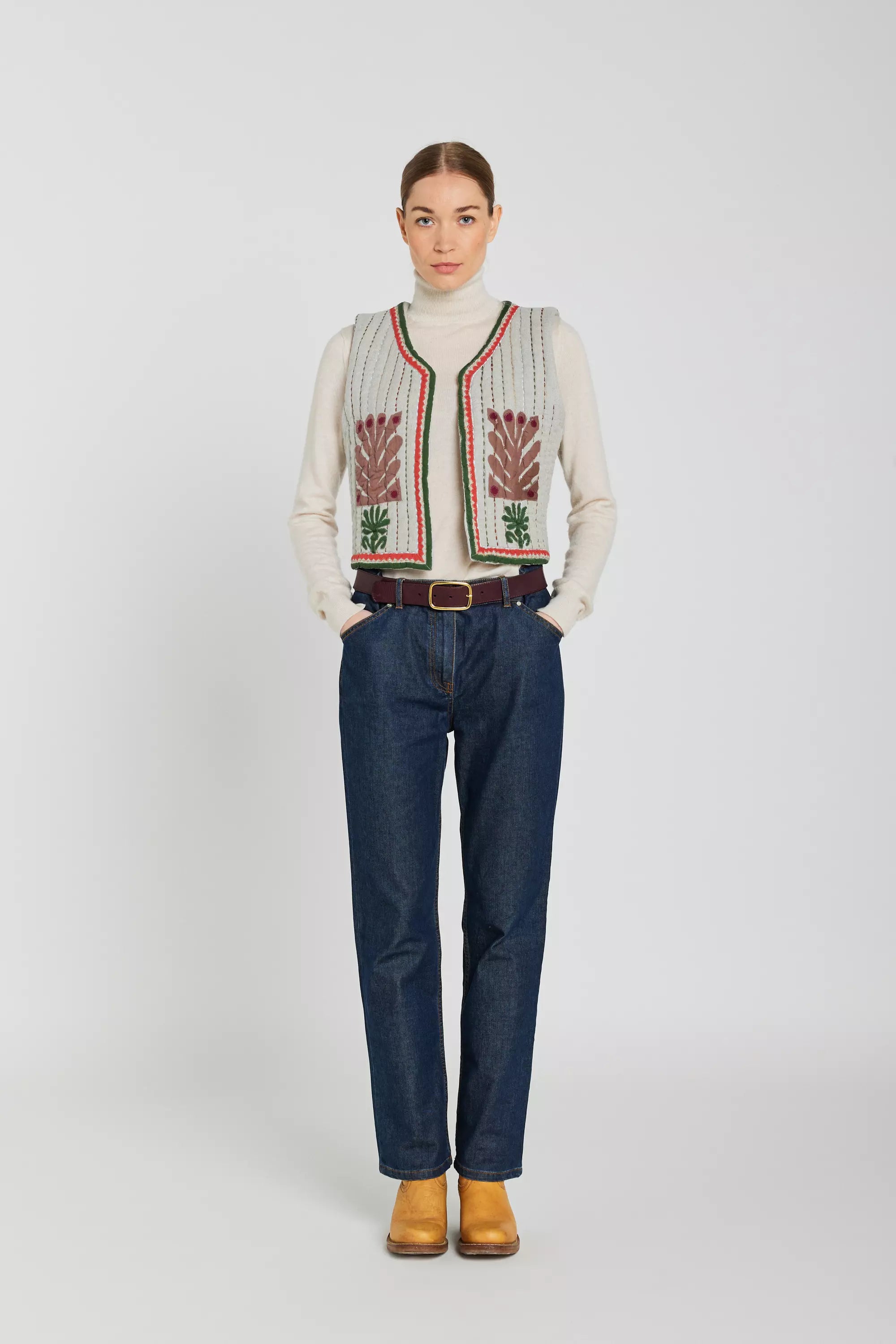 brodé boléro matelassé gris v de vinster