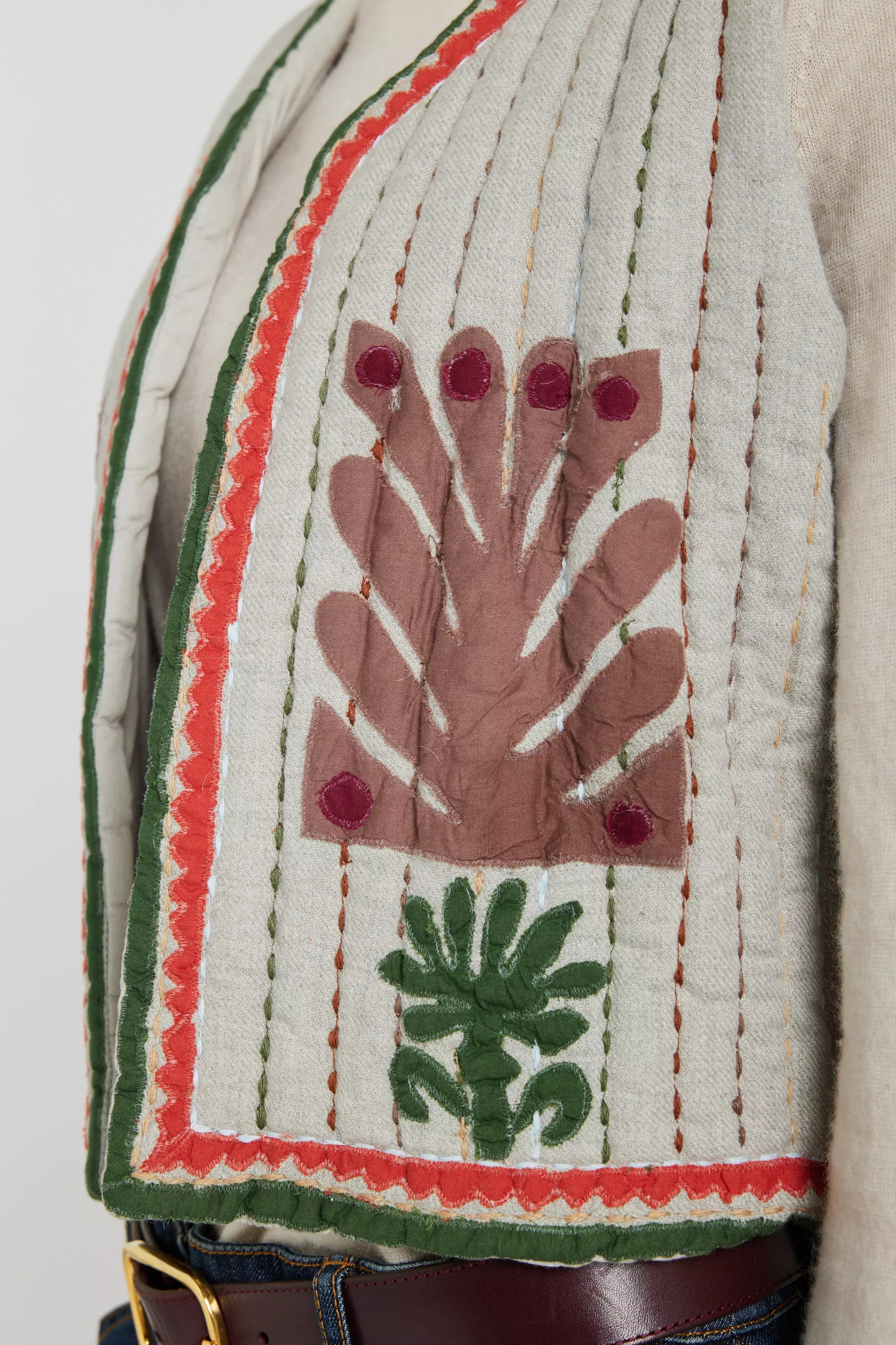 brodé boléro v de vinster gris