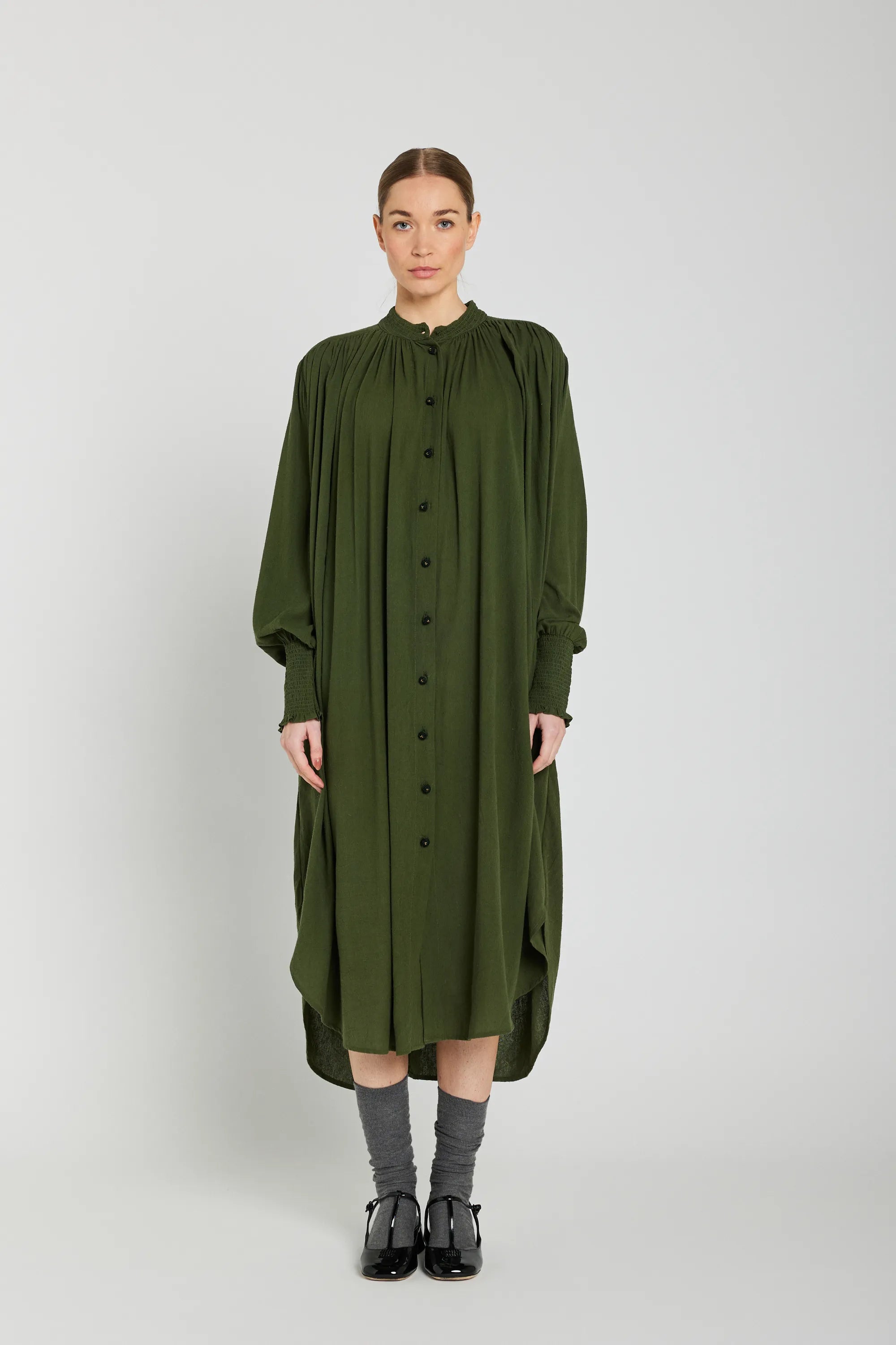 olive robe verte v de vinster