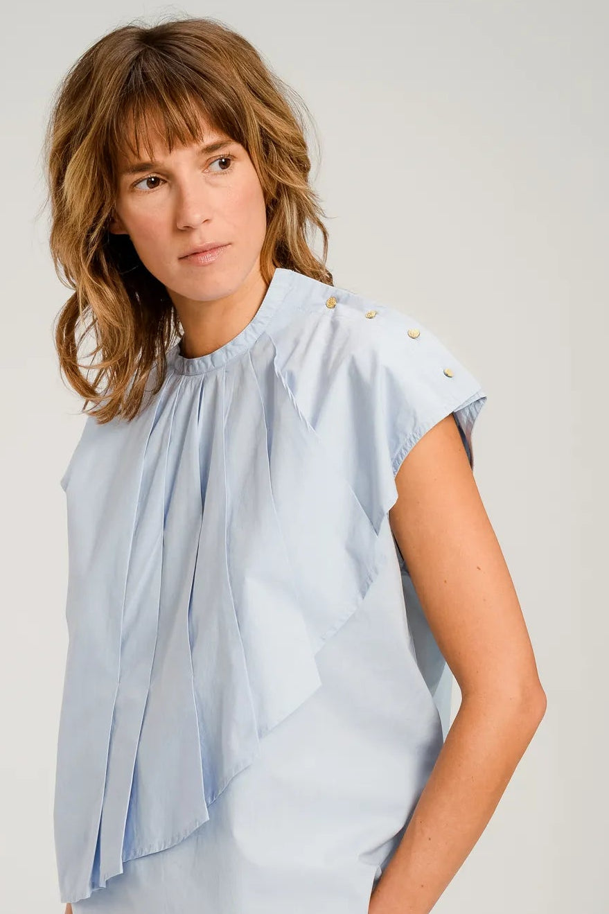 v de vinster blue sky dress boutons details