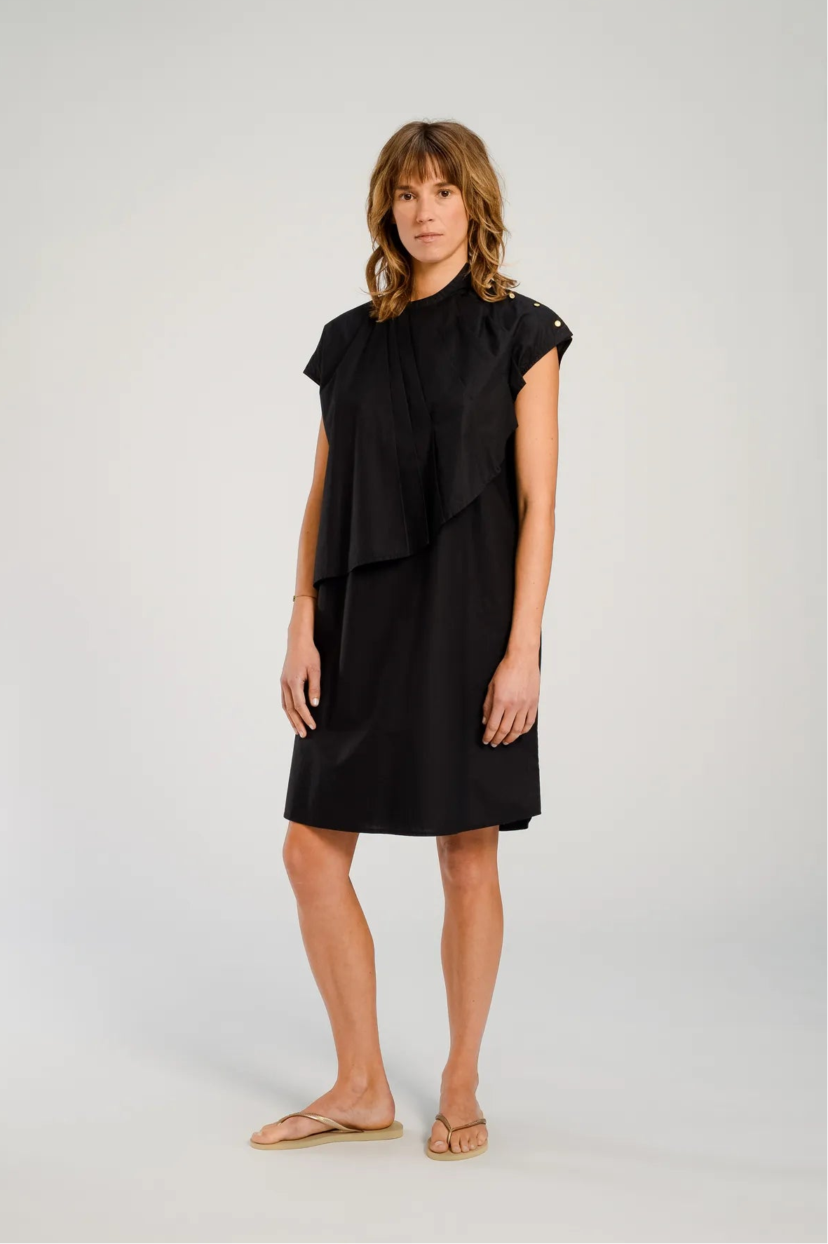 v de vinster chicago black boutons dress