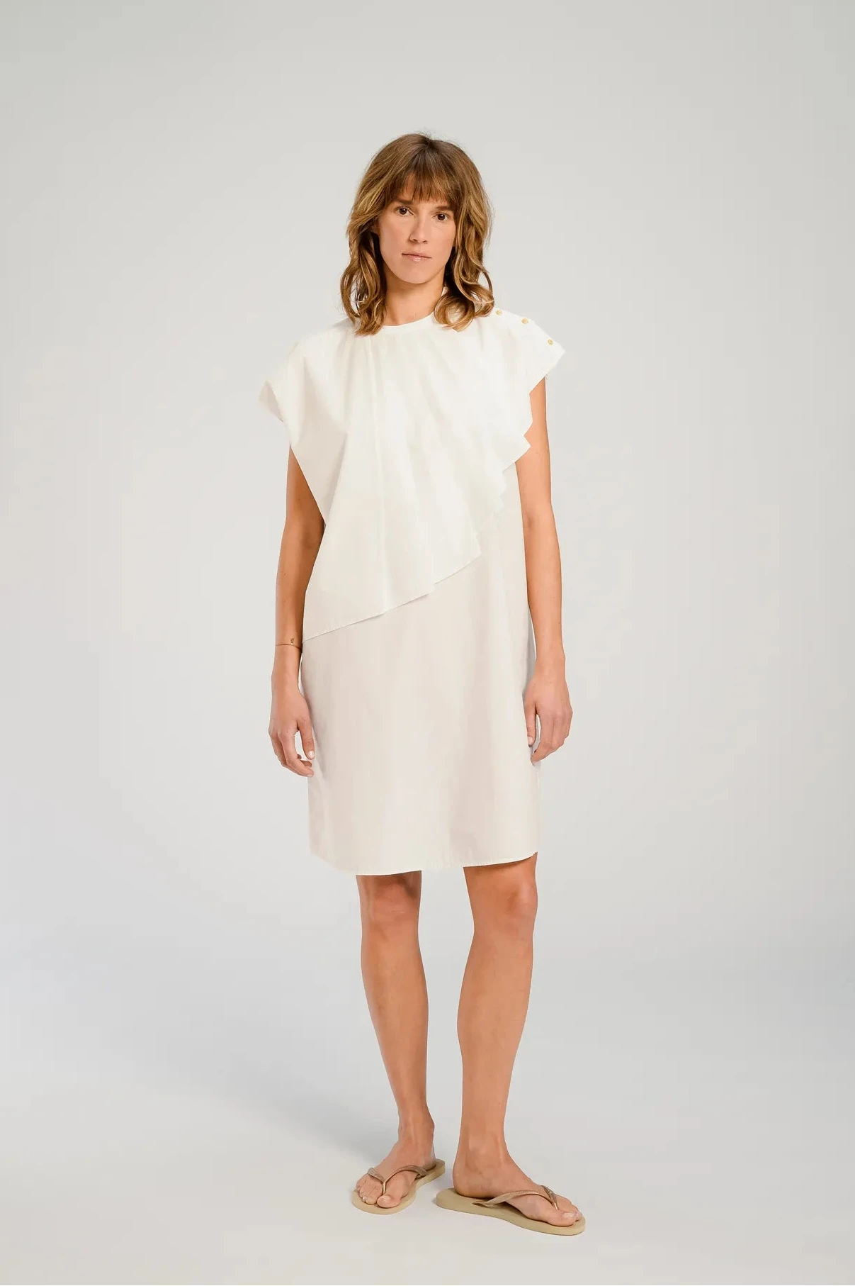 v de vinster dress blanche boutons