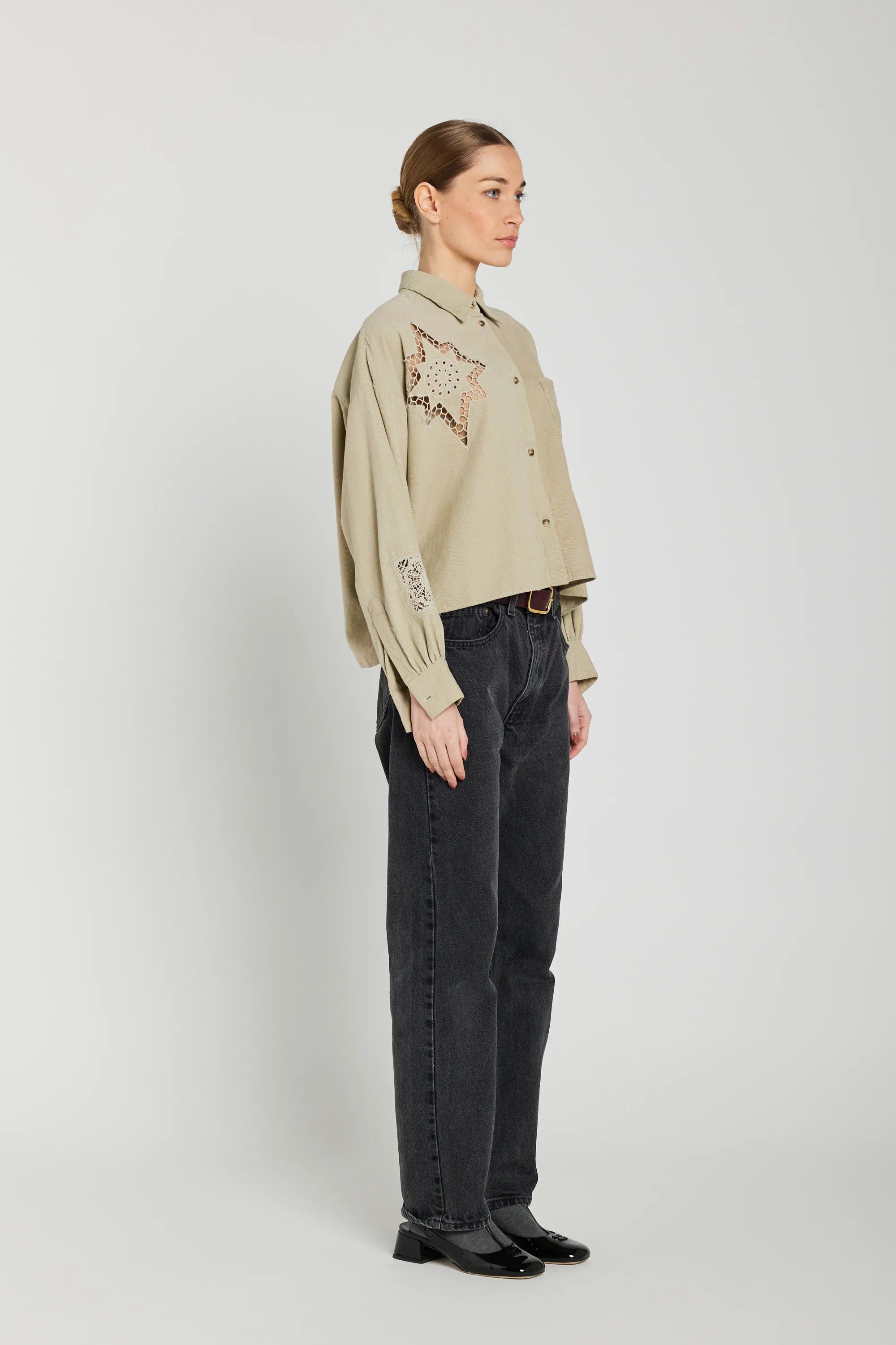 Chemise ajourée beige CIANA