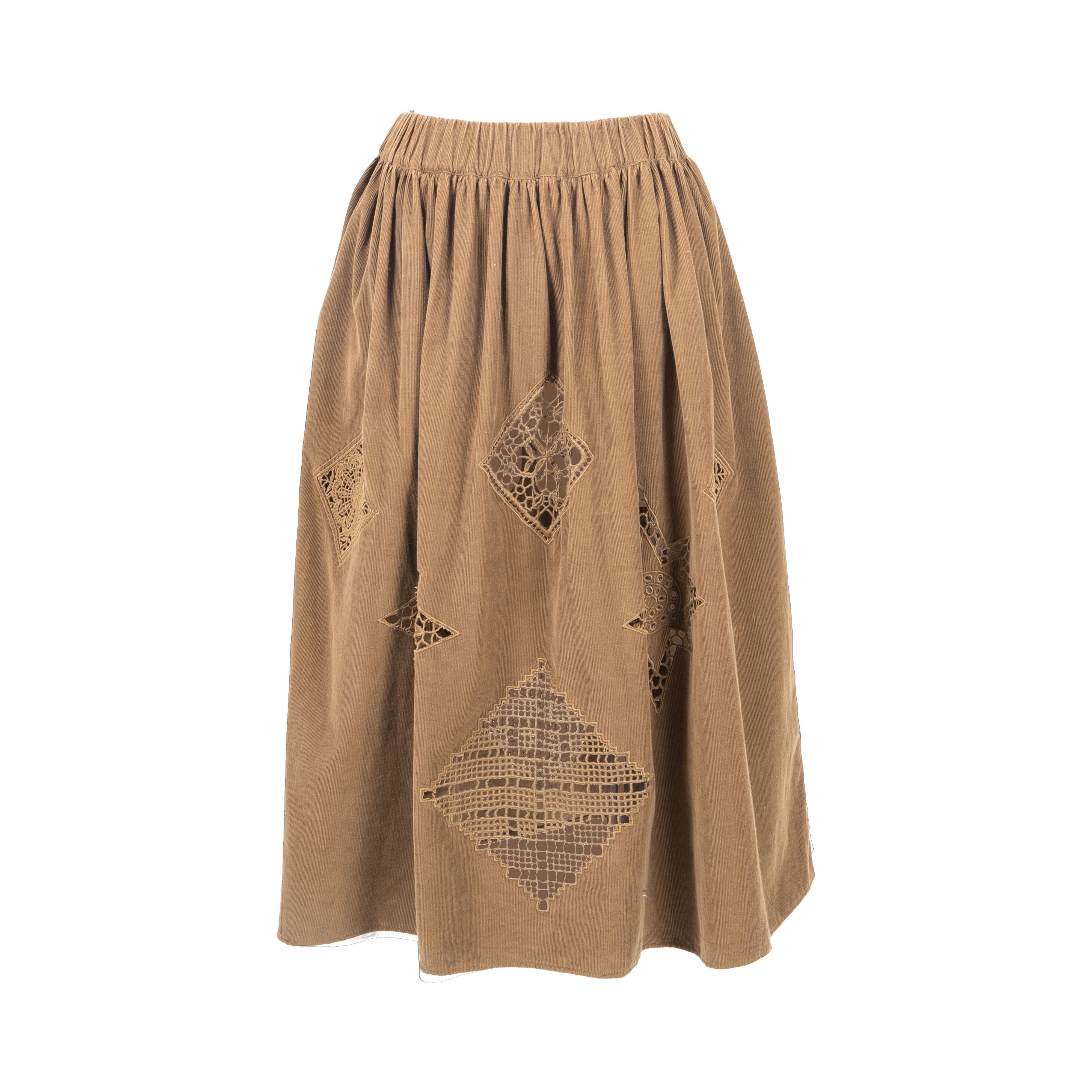 Jupe ajourée marron CIANA