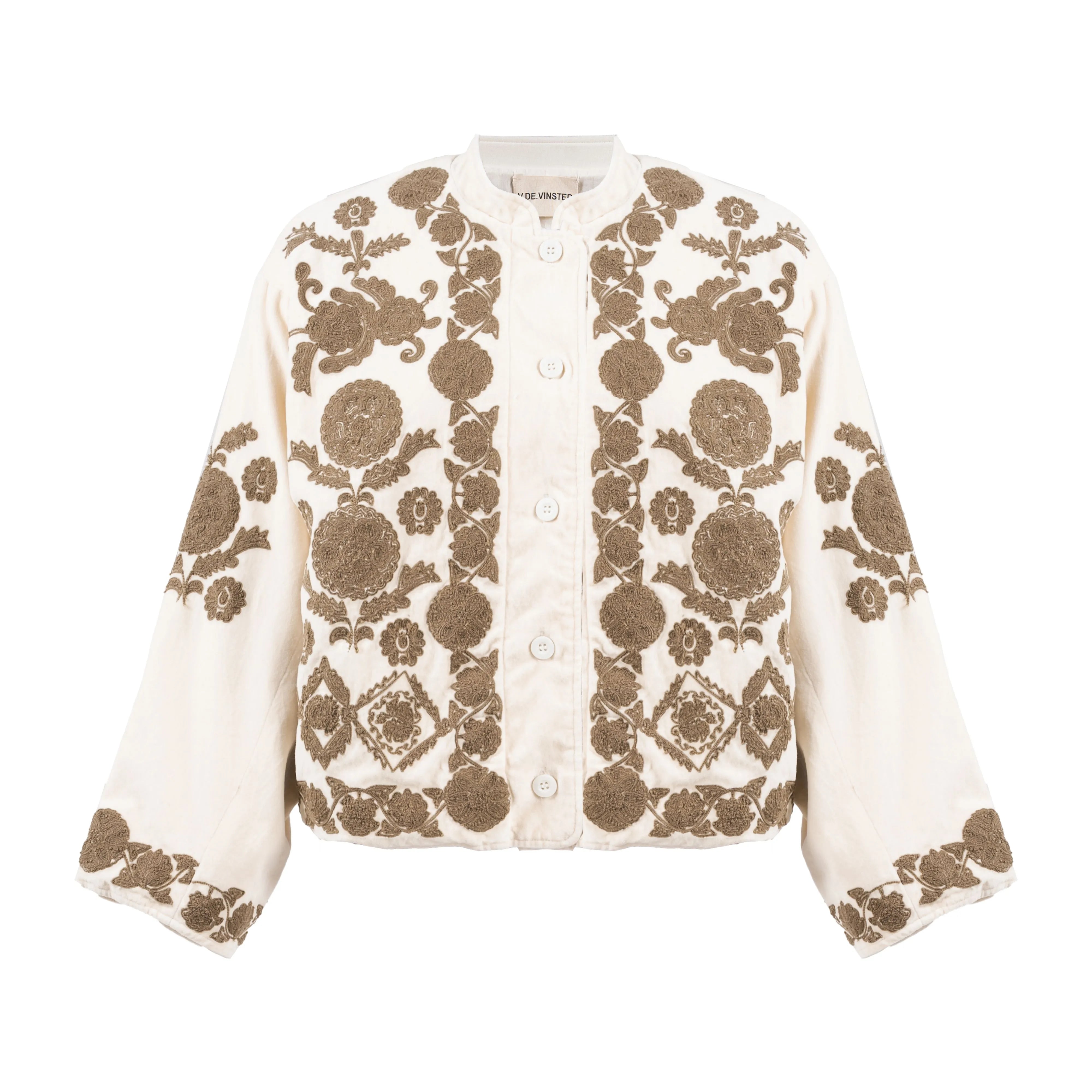 velours brodé creme v de vinster