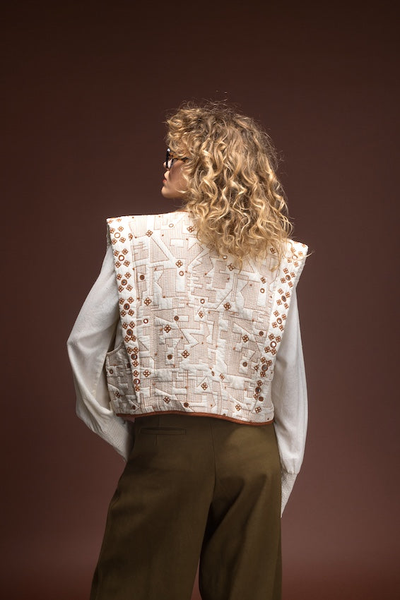 Boléro matelassé crème Cylia