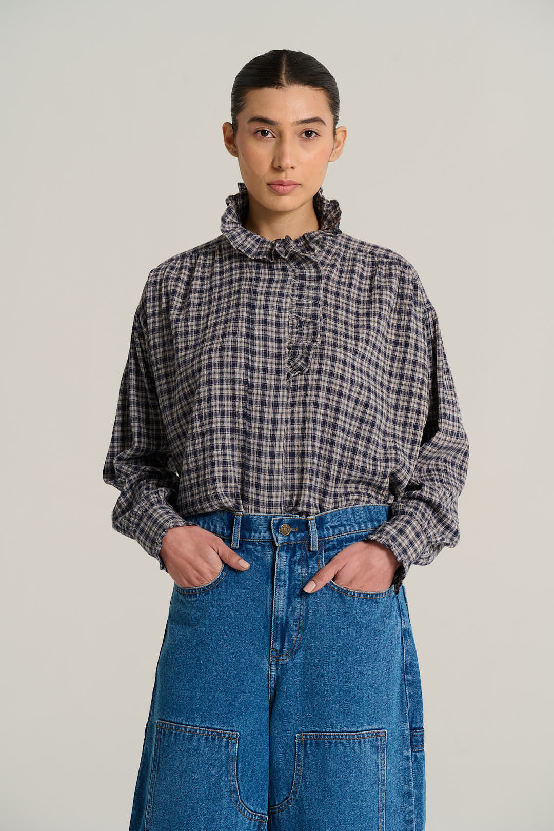 PABLO Tartan Checked Blouse