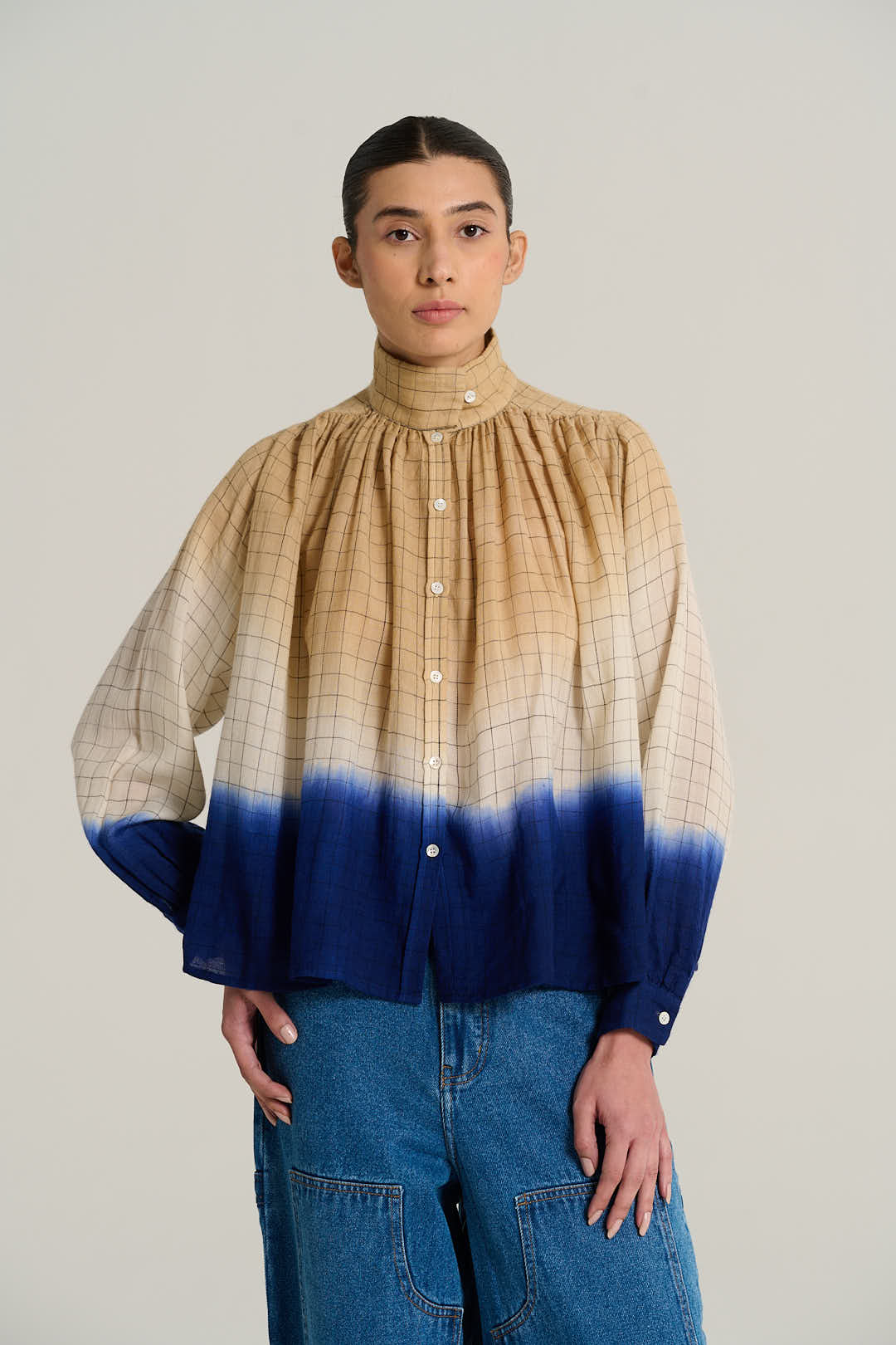 Blouse tie and dye indigo MARIUS