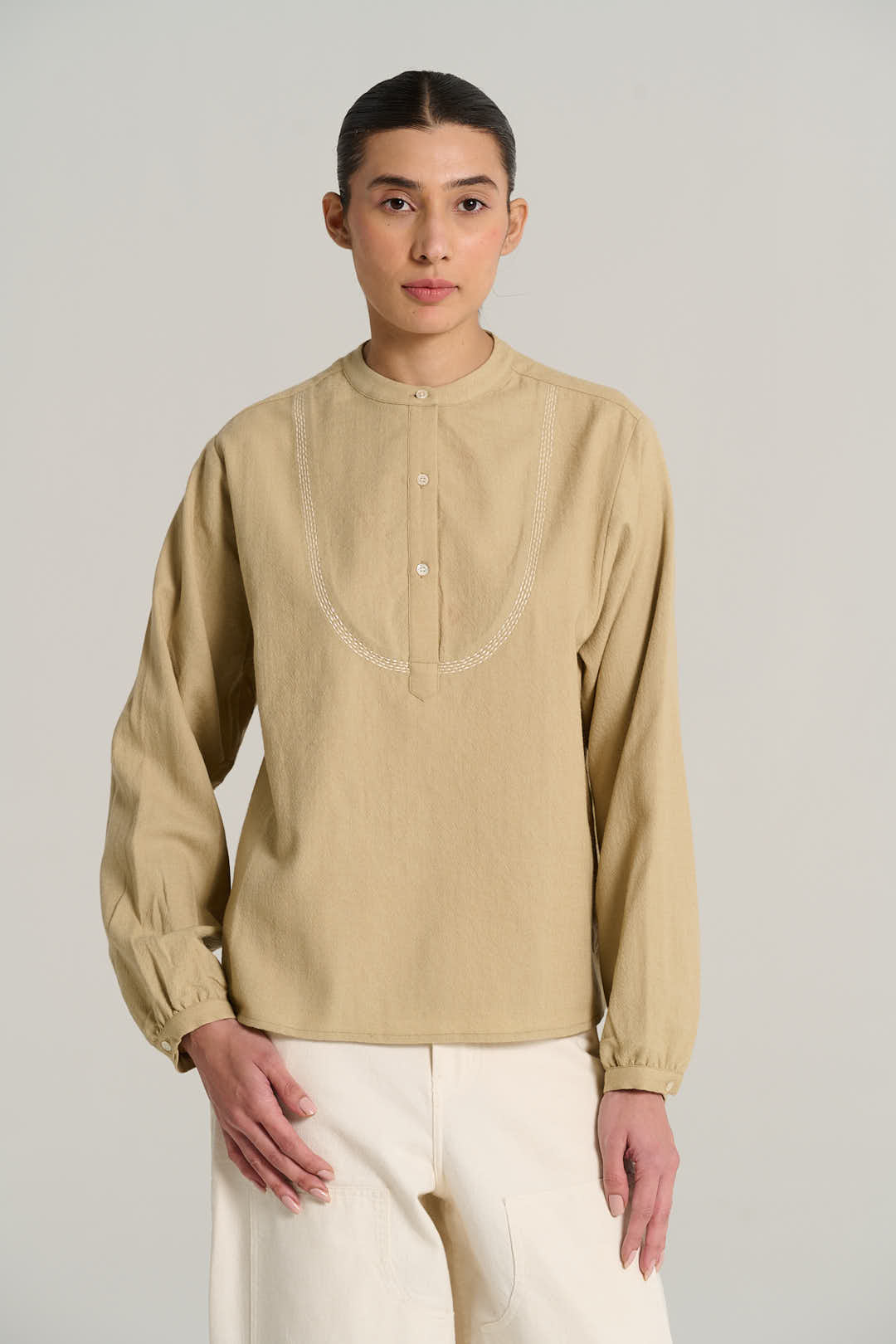 Blouse en laine sable Joseph