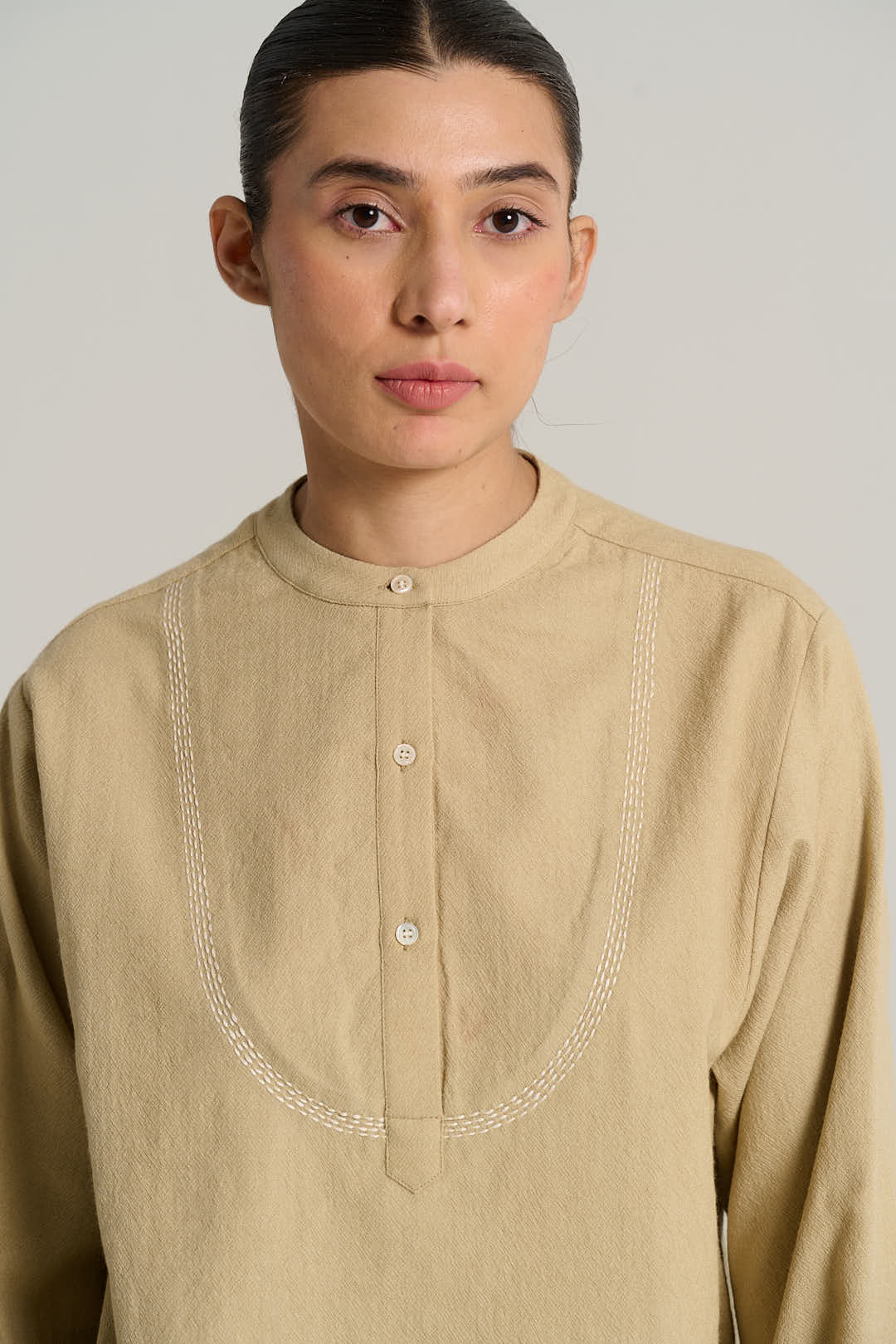 Blouse en laine sable Joseph