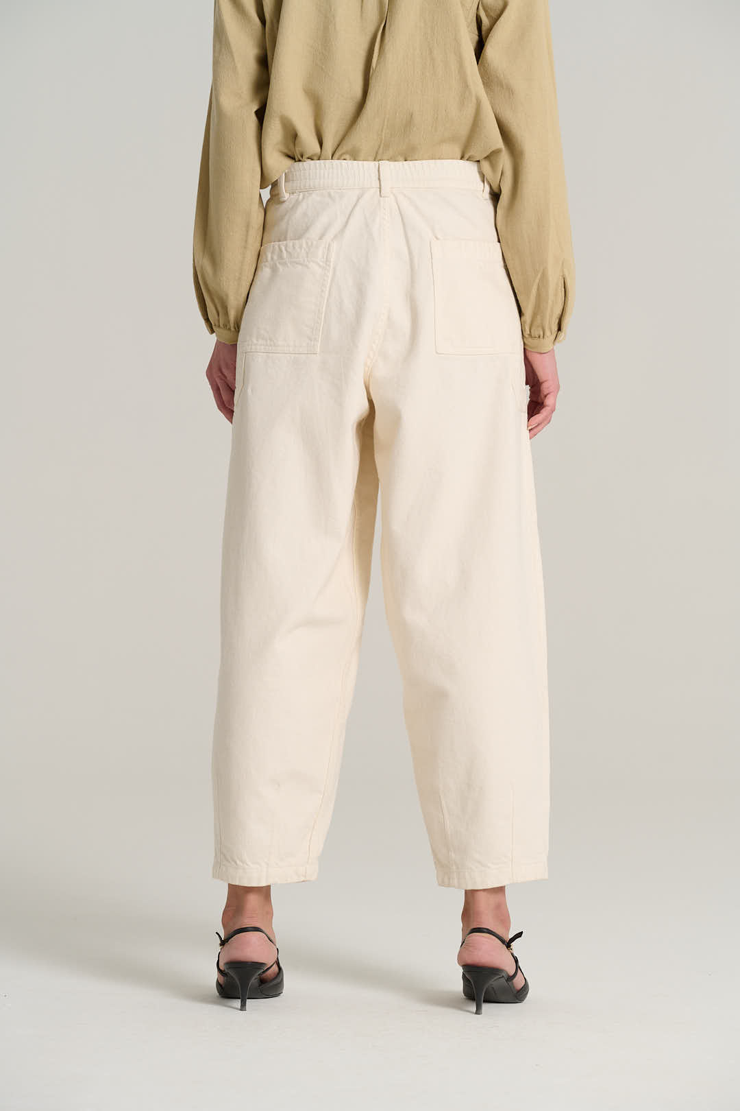 Pantalon denim crème EMILE