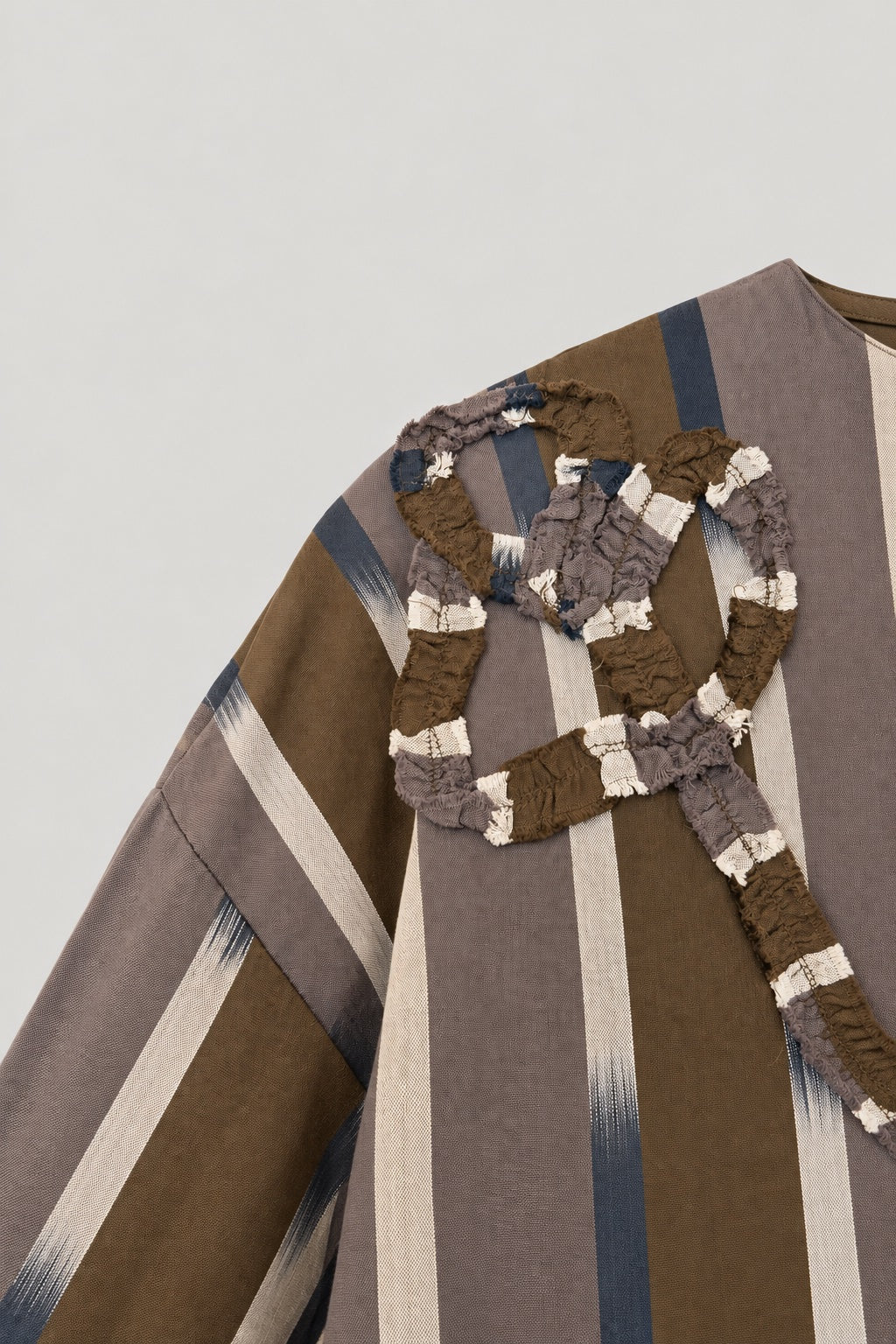 PABLO ikat grandad-collar shirt