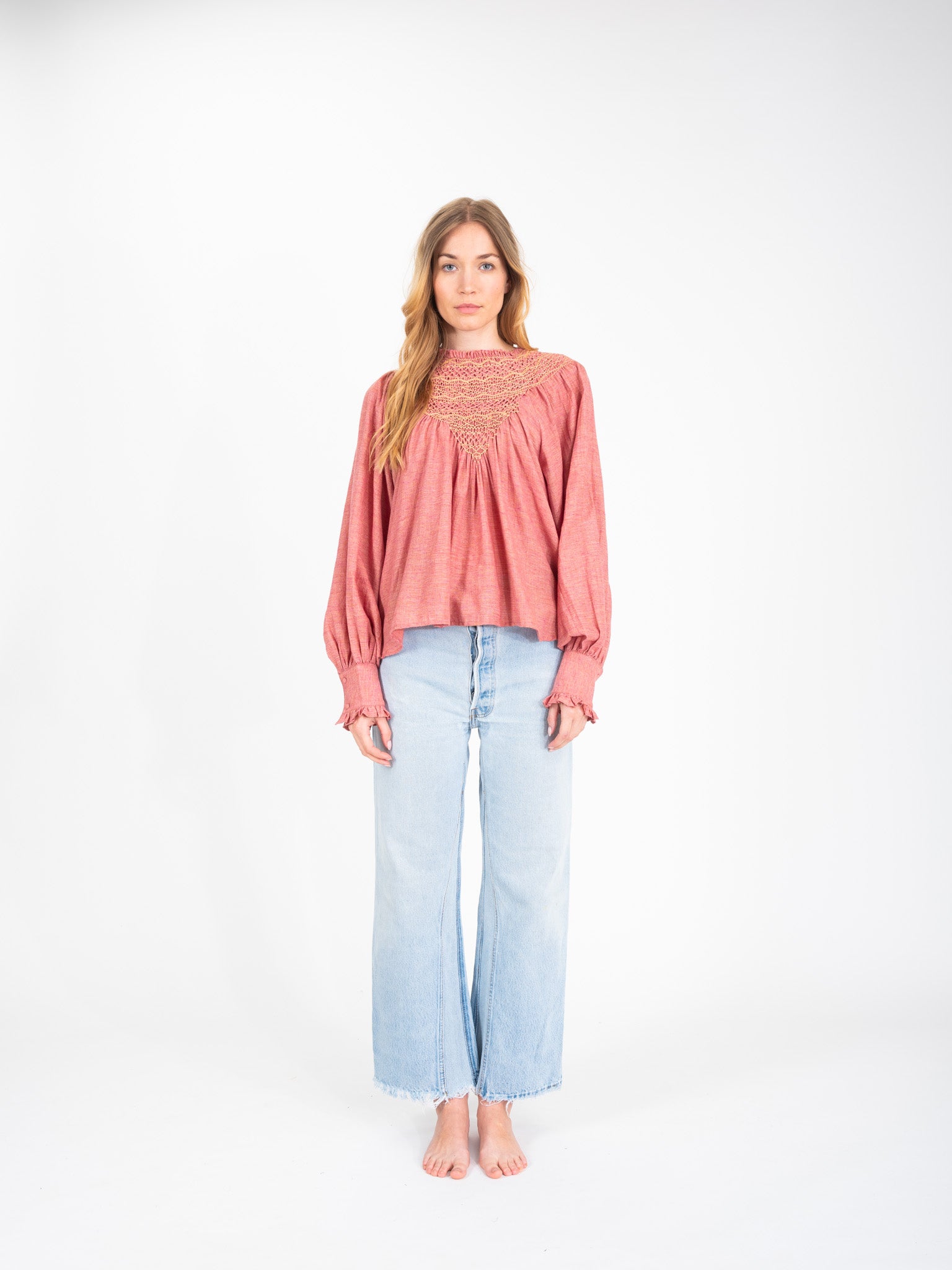 Blouse vieux rose bohème romantique Chloé
