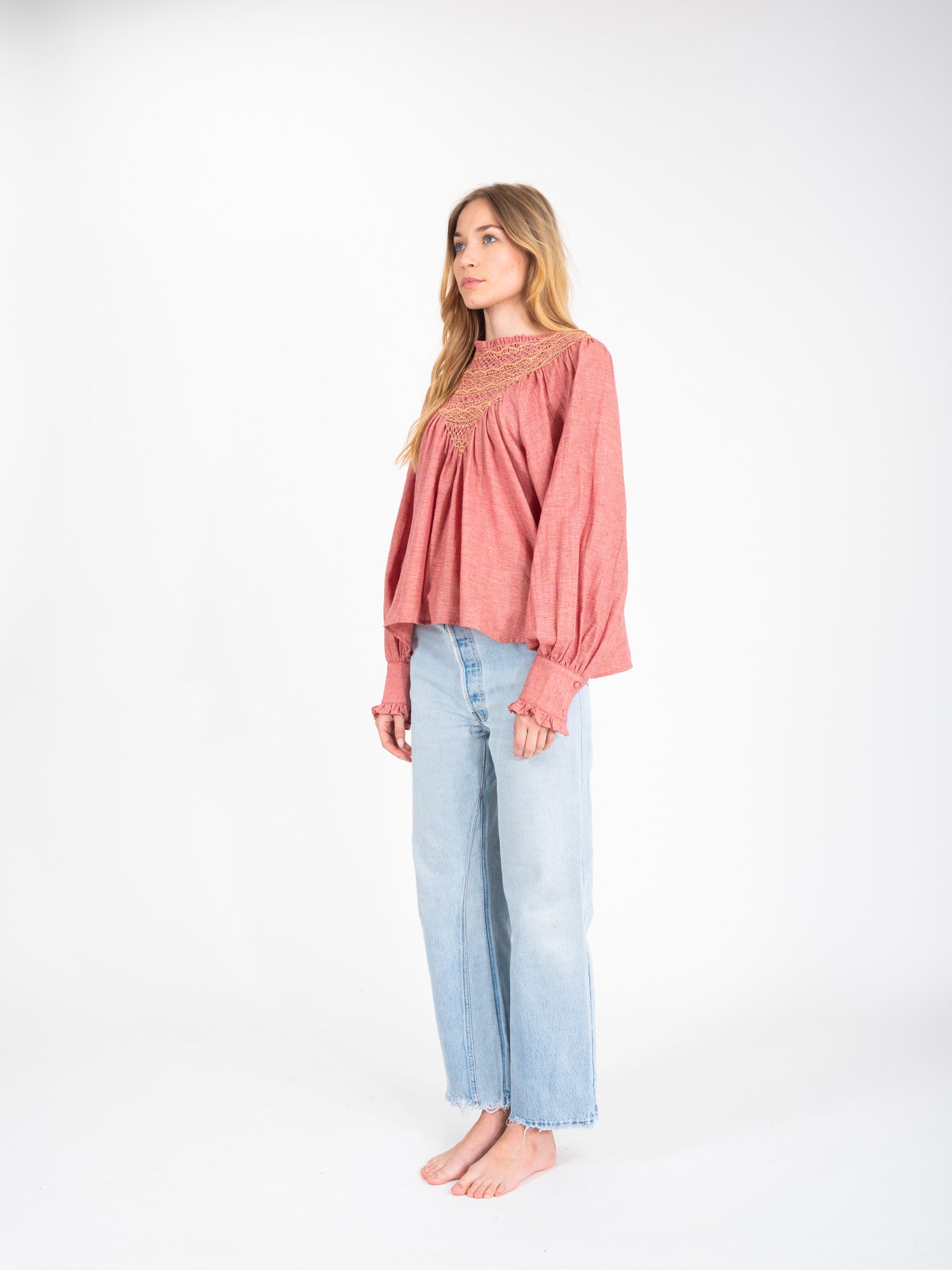 Blouse vieux rose bohème romantique Chloé
